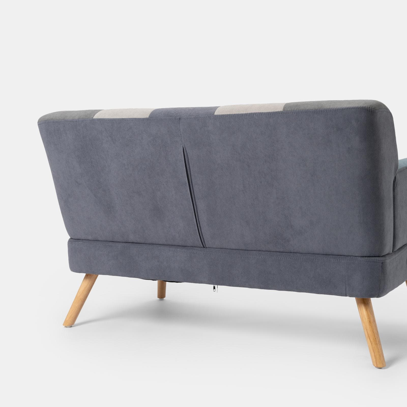 Divano scandinavo 2 posti in tessuto patchwork multicolor blu - Copenaghen