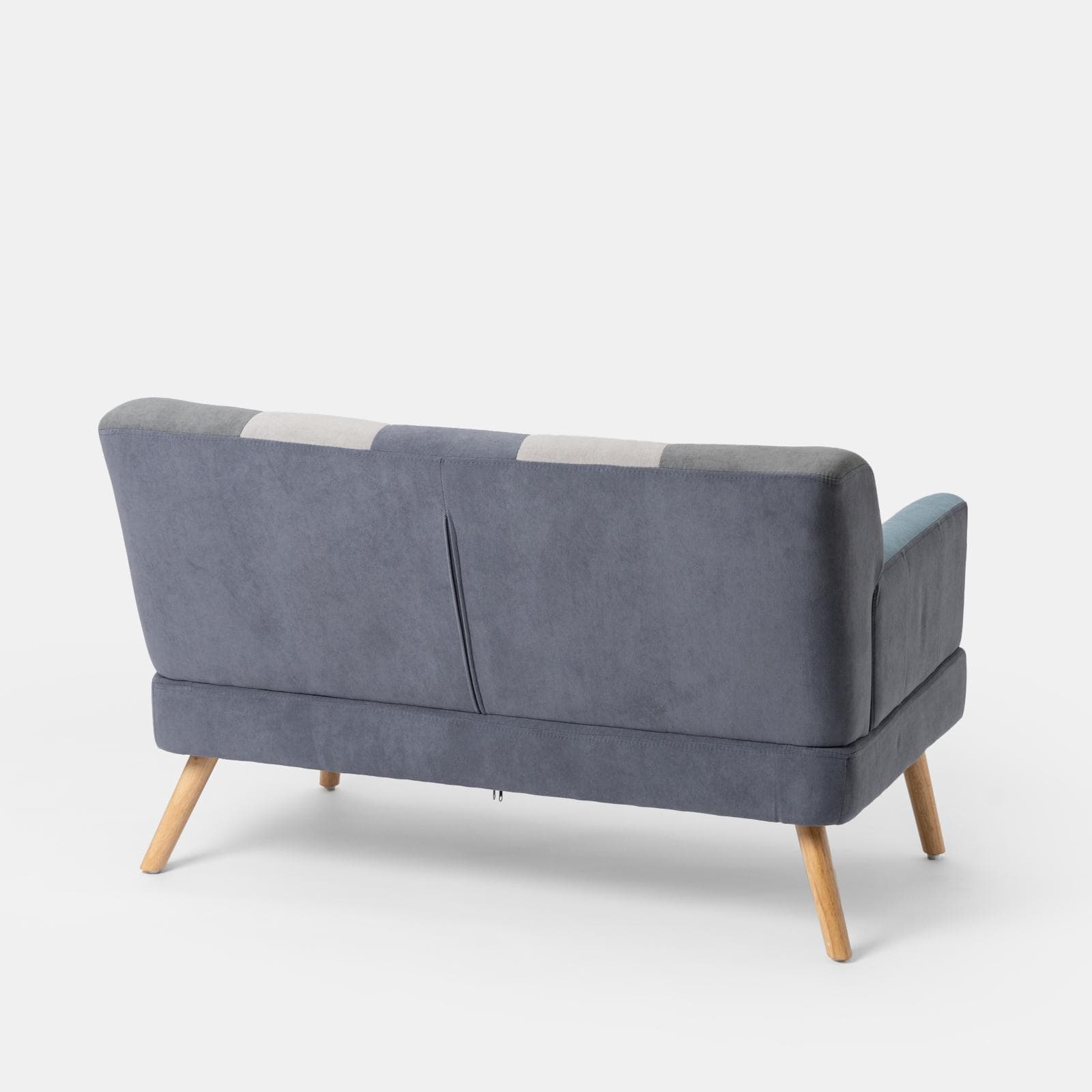 Divano scandinavo 2 posti in tessuto patchwork multicolor blu - Copenaghen