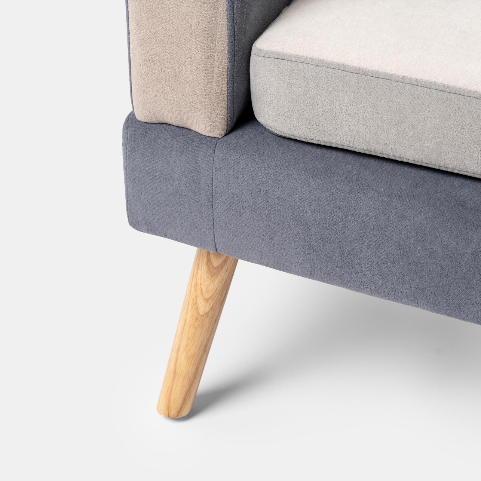 Divano scandinavo 2 posti in tessuto patchwork multicolor blu - Copenaghen