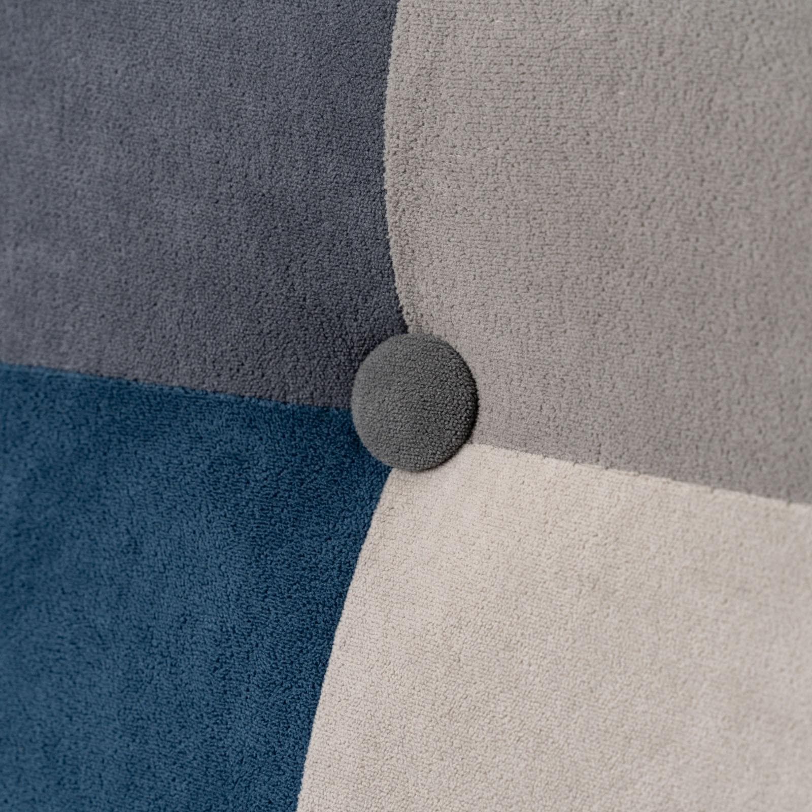 Divano scandinavo 2 posti in tessuto patchwork multicolor blu - Copenaghen