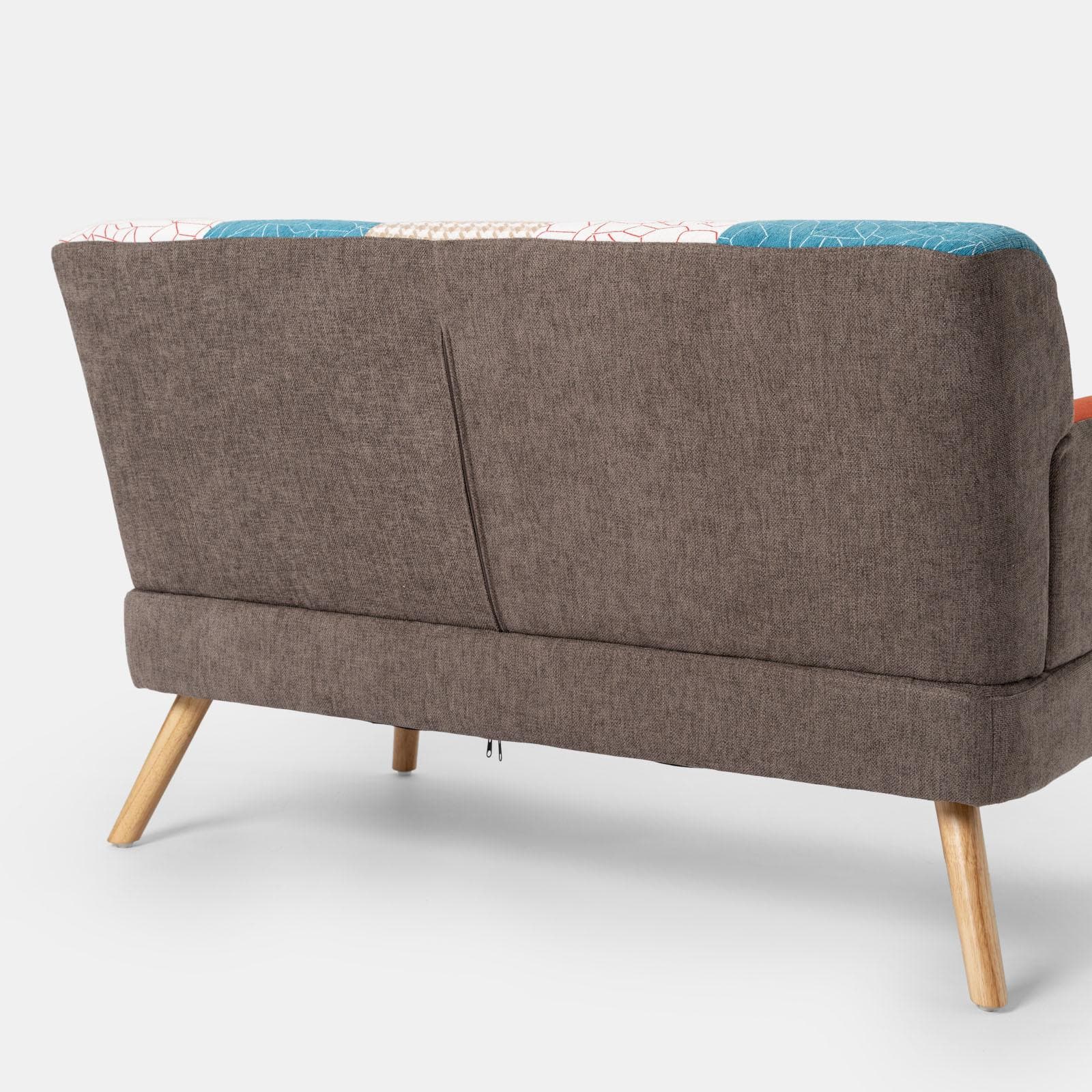 Divano scandinavo 2 posti in tessuto patchwork multicolore - Copenaghen