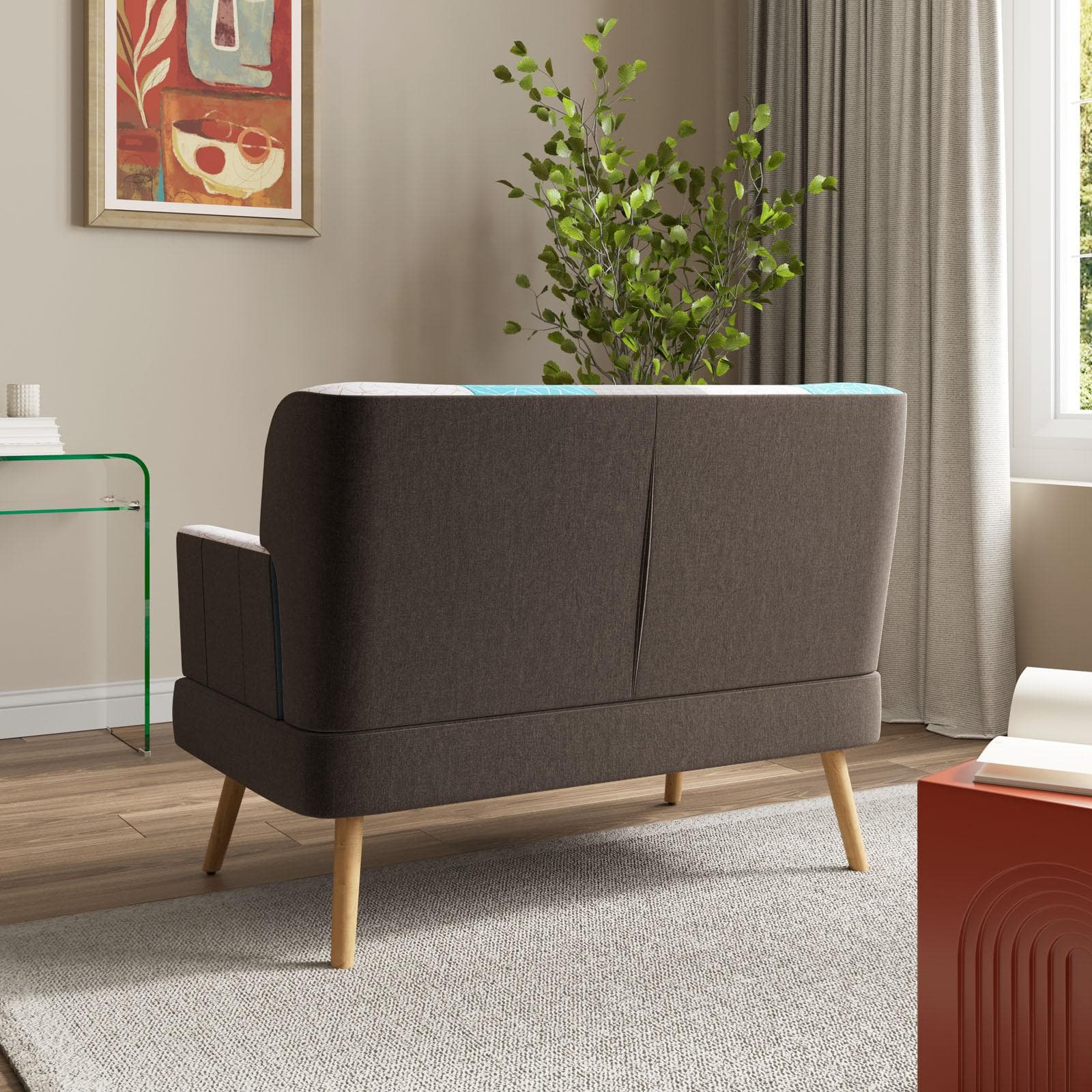 Divano scandinavo 2 posti in tessuto patchwork multicolore - Copenaghen