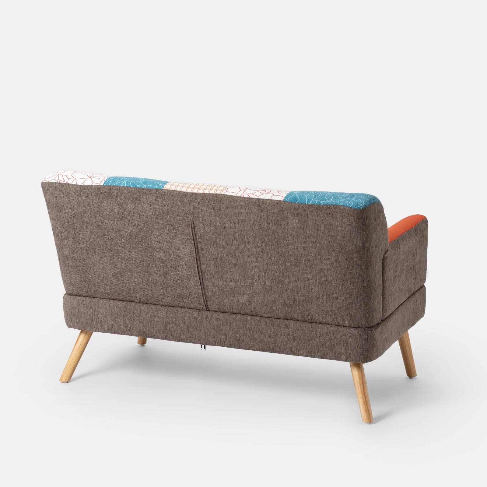 Divano scandinavo 2 posti in tessuto patchwork multicolore - Copenaghen
