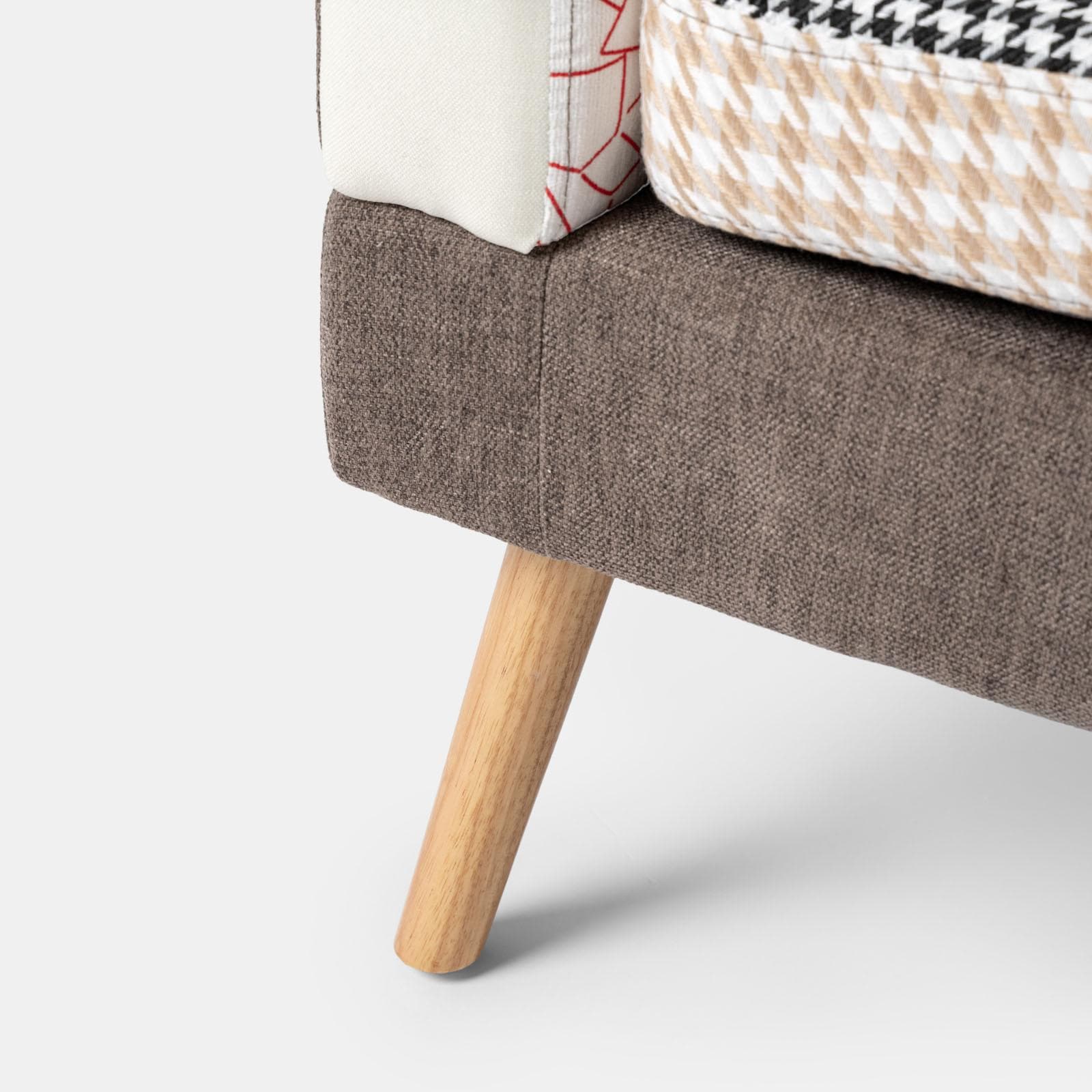 Divano scandinavo 2 posti in tessuto patchwork multicolore - Copenaghen