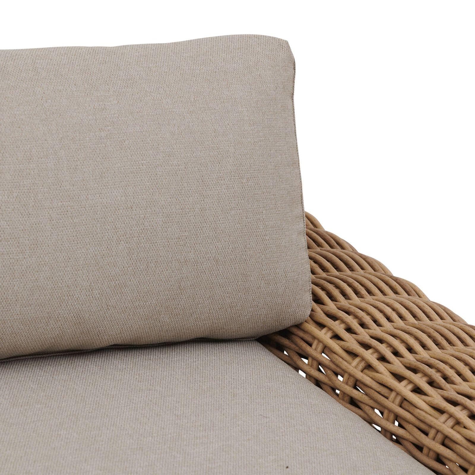 Divano tre posti in polyrattan naturale con cuscino - Savern
