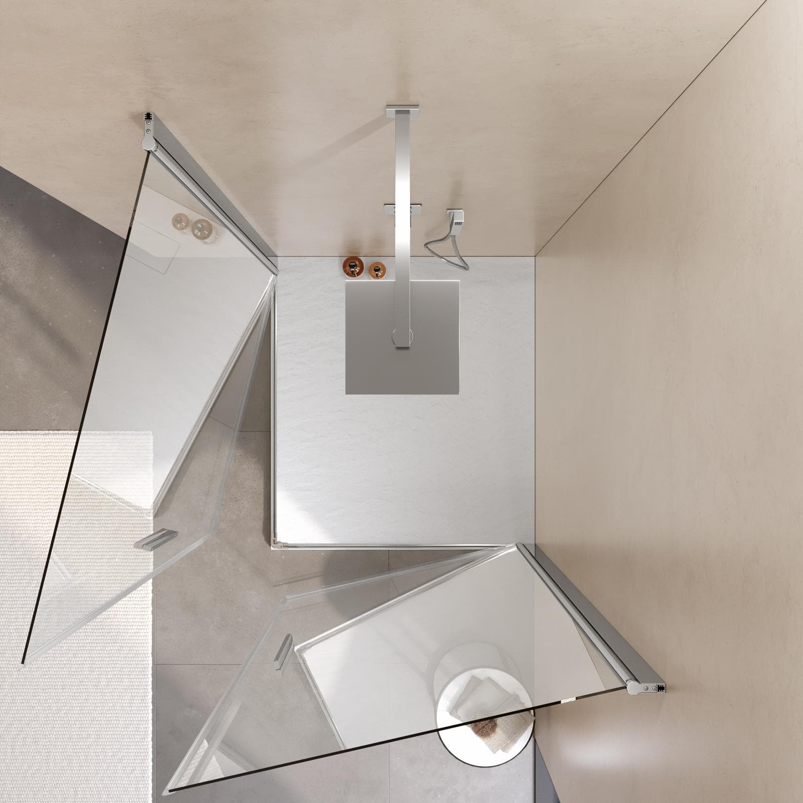 Box doccia 90x100 cm doppio battente con vetro temperato trasparente e profilo cromo 195h - Nilo