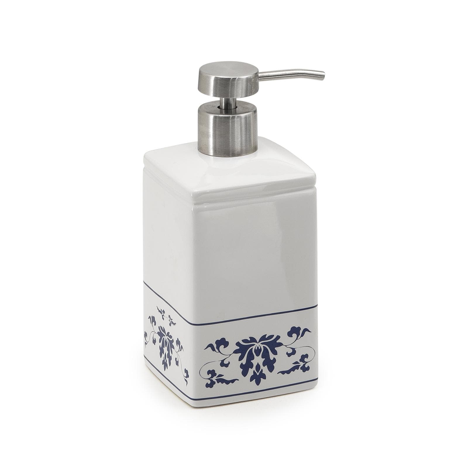 Dosaasapone da appoggio in porcellana bianco con motivo blu - Cixi di Gedy