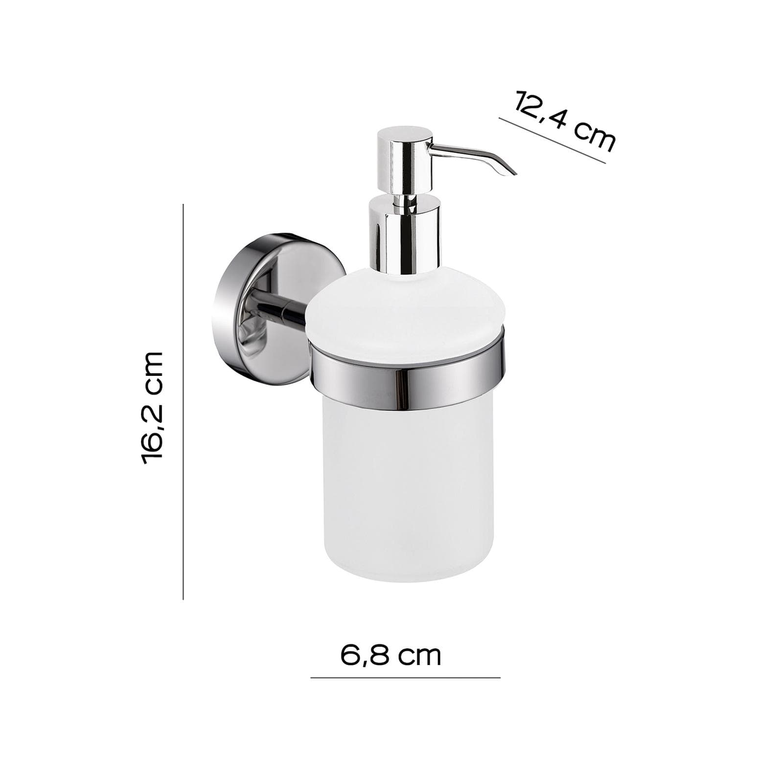 Dosasapone a muro in acciaio inox cromo e vetro satinato - Project di Gedy
