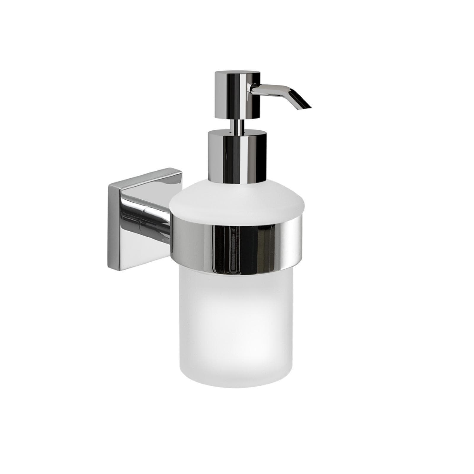 Dosasapone a muro in acciaio inox cromo e vetro satinato - Fuji di Gedy