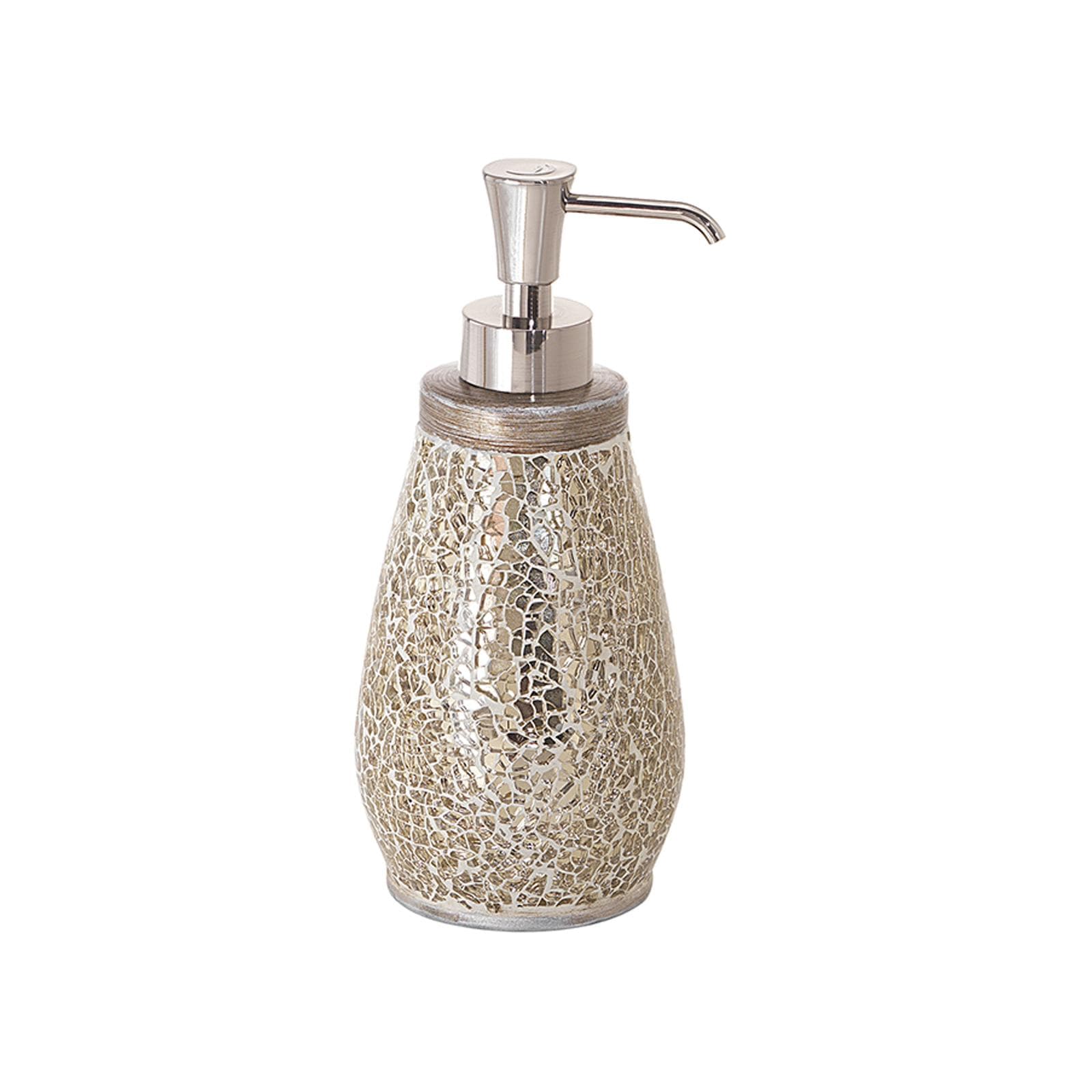 Dosasapone d'appoggio in vetro e ceramica crema e oro - Myosotis di Gedy