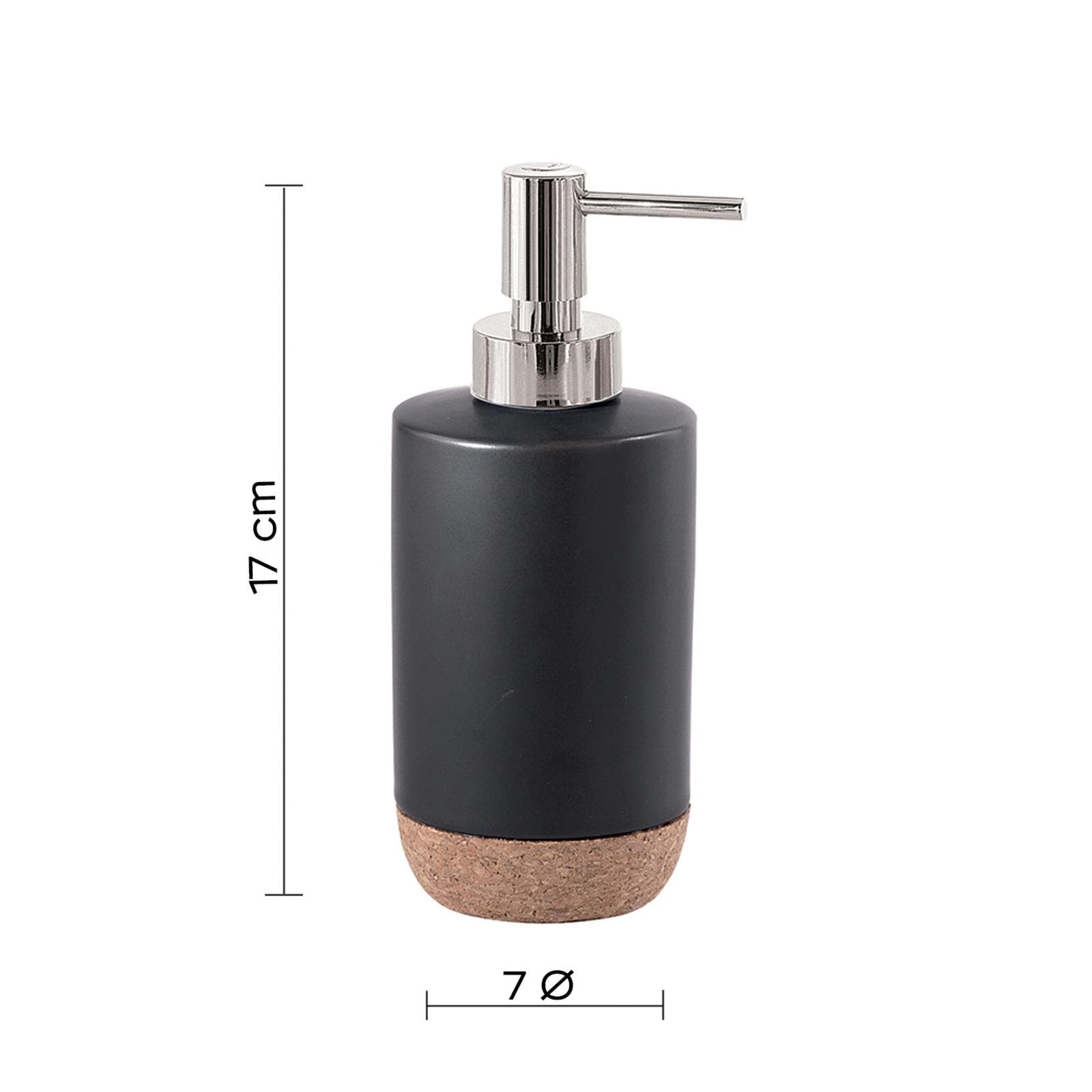 Dosasapone d'appoggio in ceramica nero e sughero - Ilary di Gedy