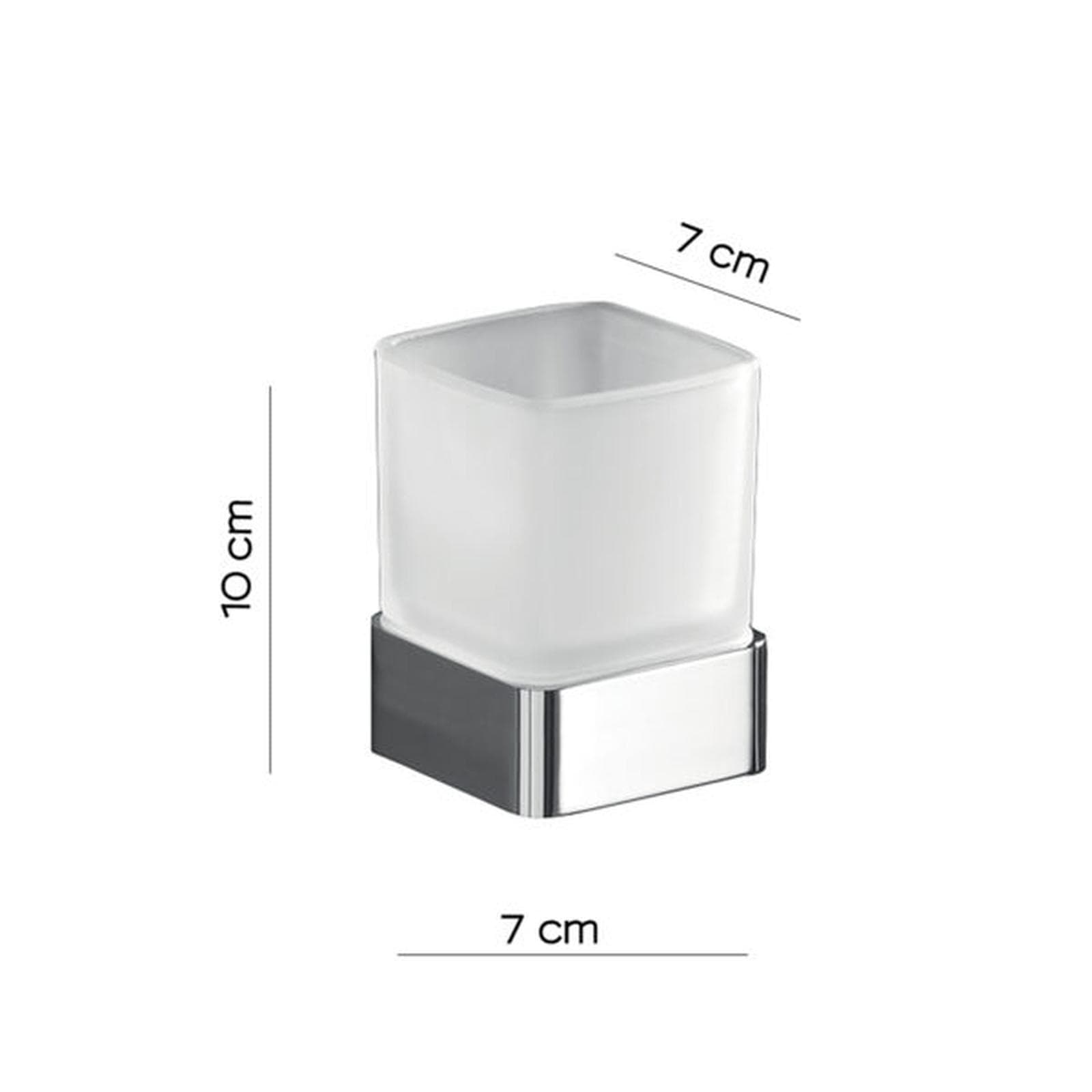 Set 2 accessori d'appoggio in alluminio e cromall cromo e vetro satinato - Lounge di Gedy