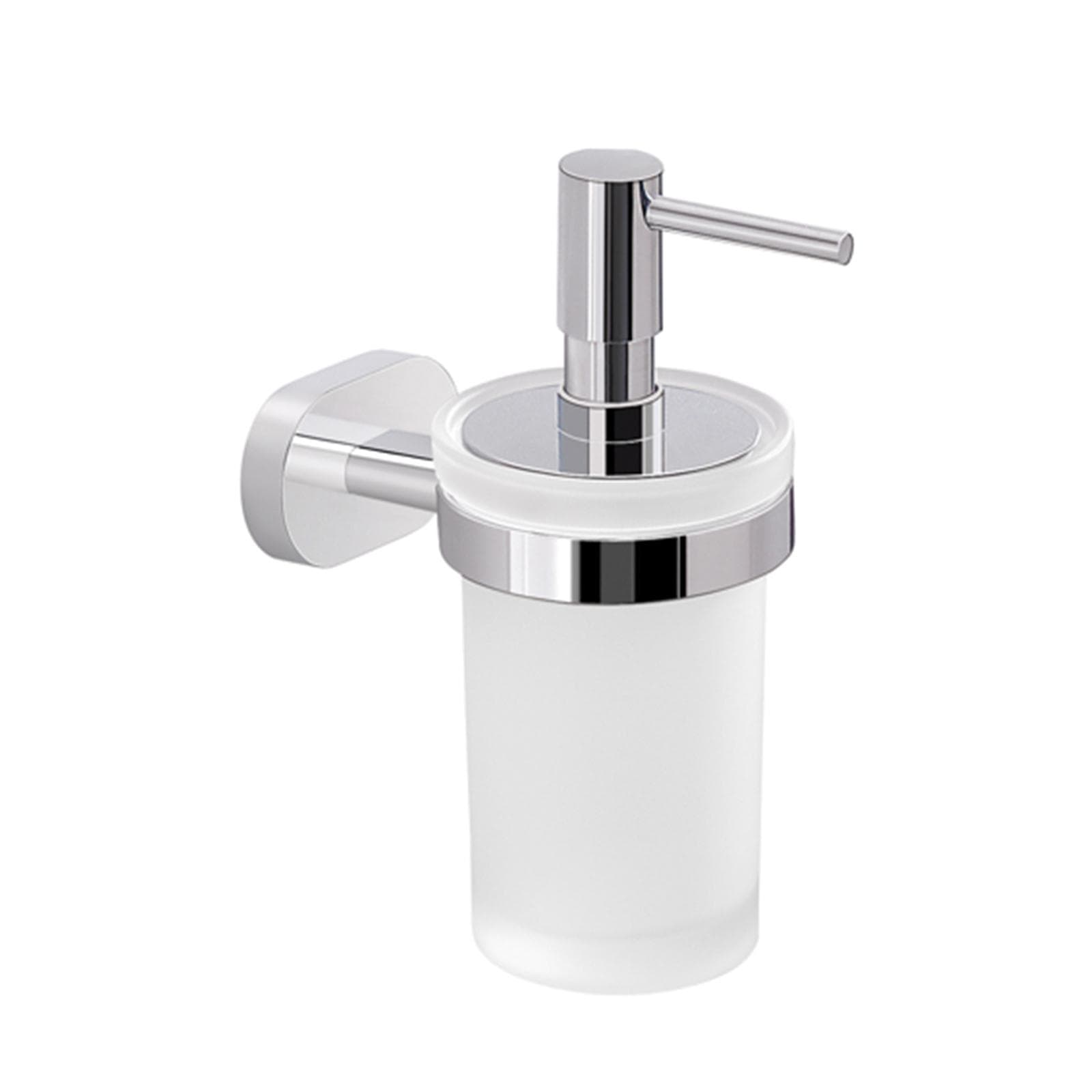 Dosasapone in acciaio inox cromo e vetro satinato - Bernina di Gedy