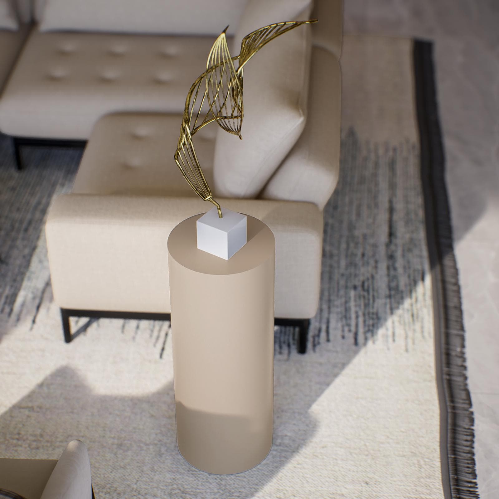 Espositore a colonna 90 h cm in polietilene crema