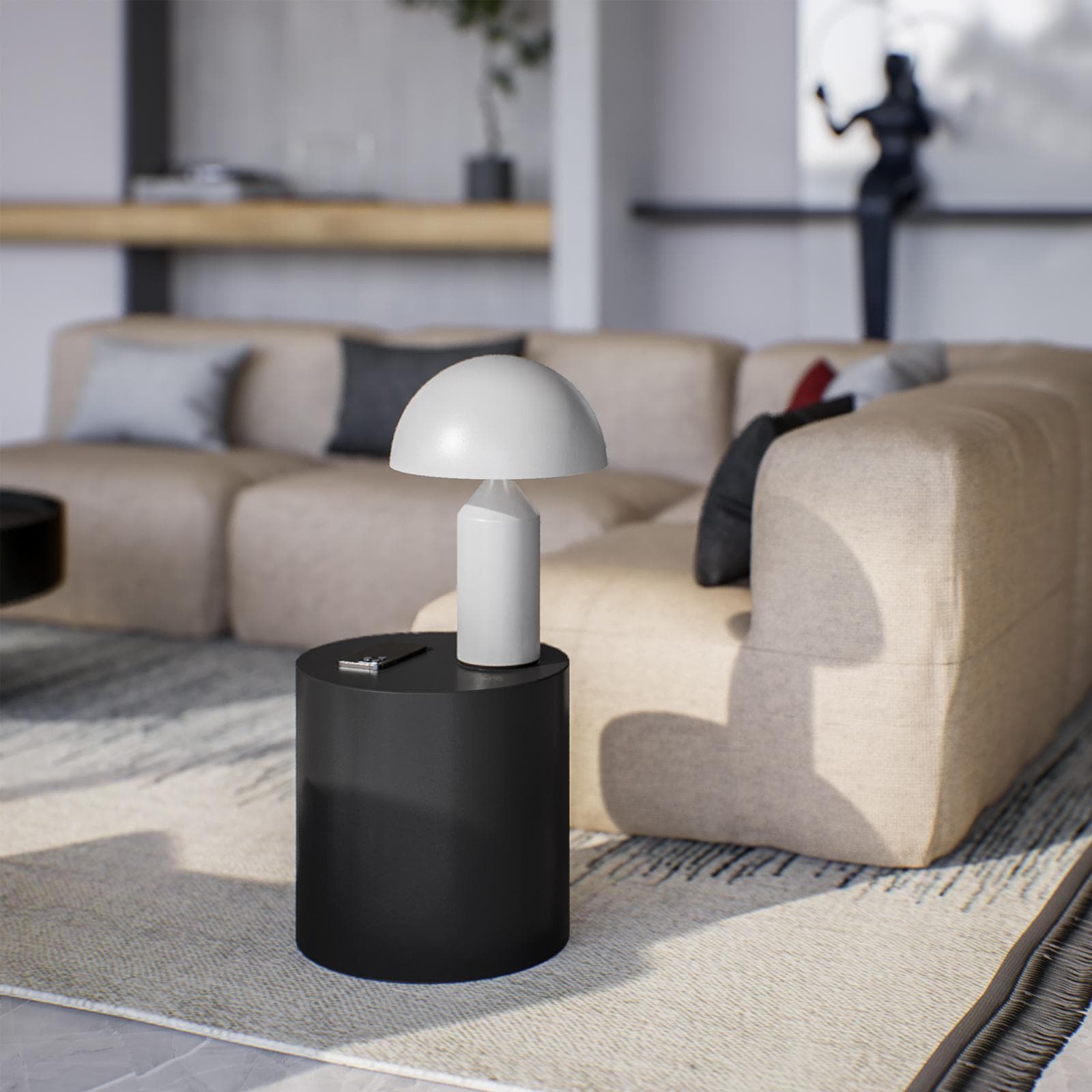Espositore a colonna rotondo 40 cm in polietilene grafite