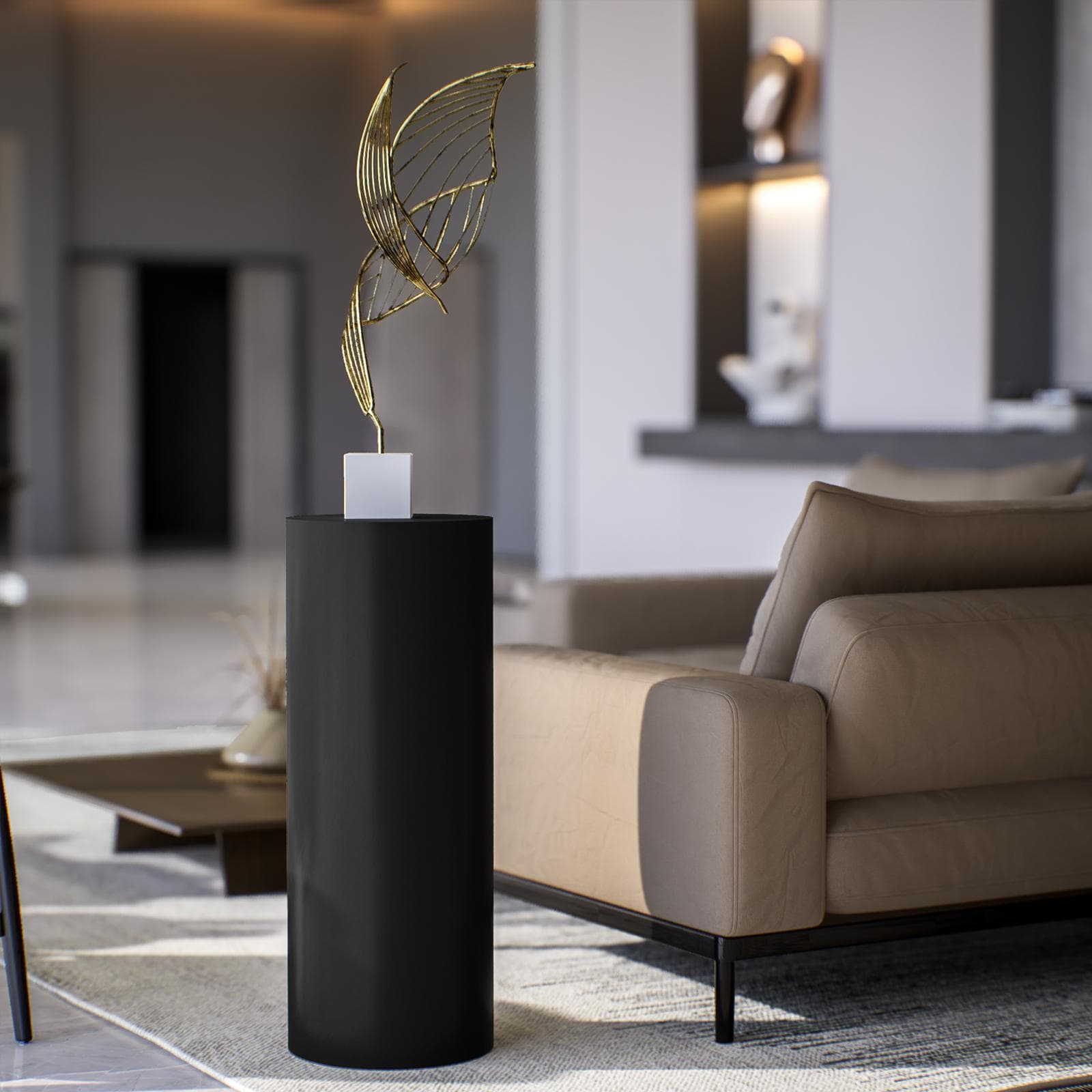 Espositore a colonna 90 h cm in polietilene grafite