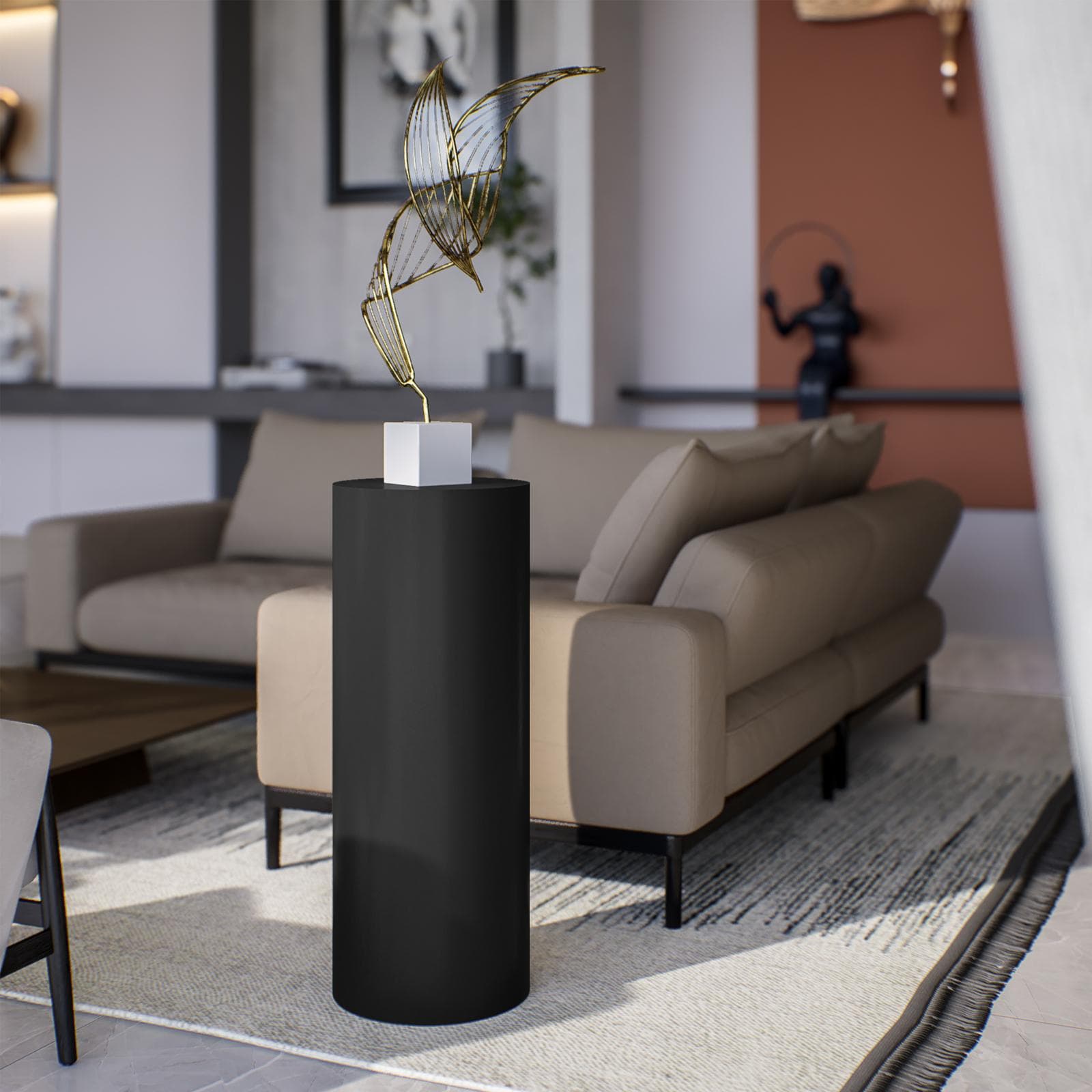 Espositore a colonna 90 h cm in polietilene grafite