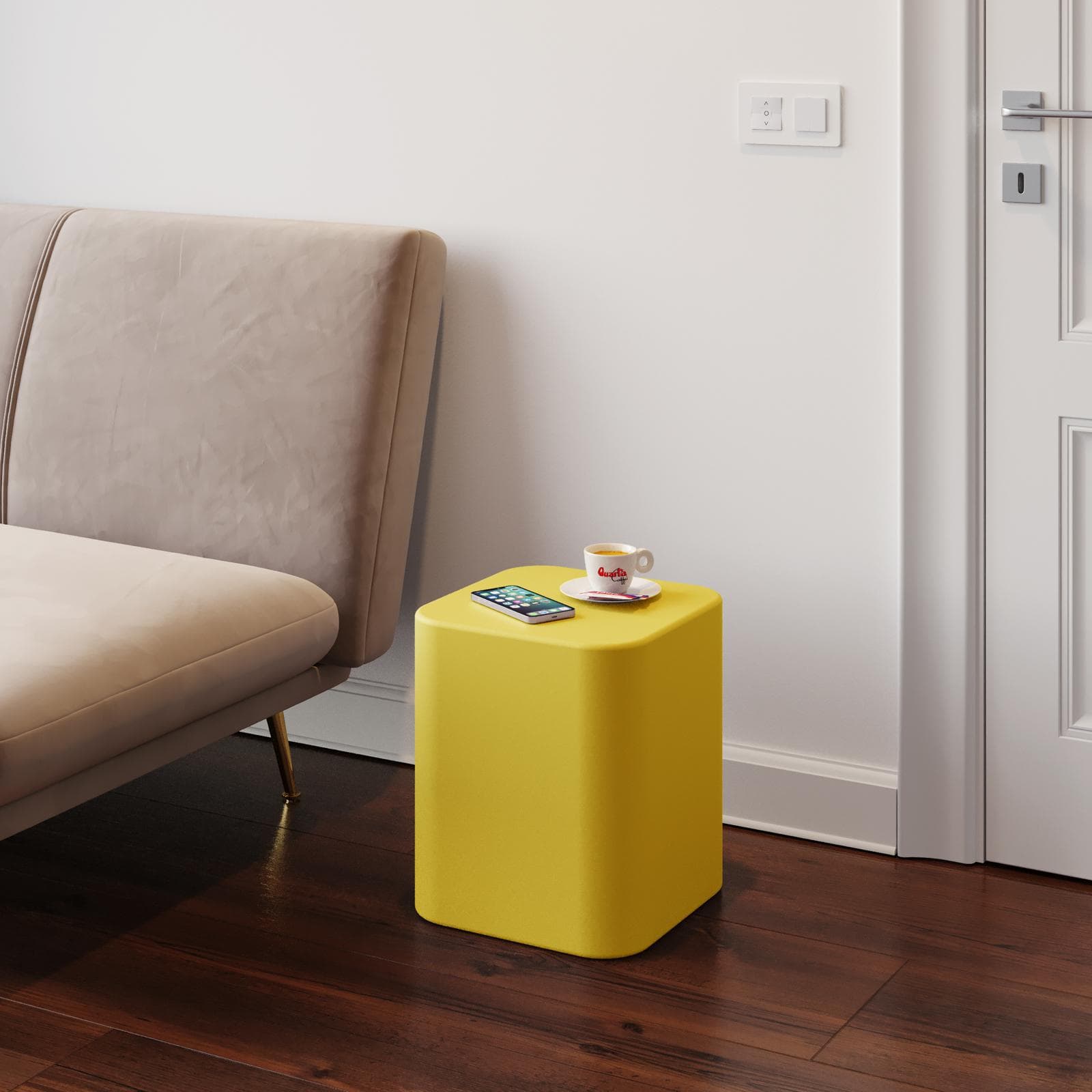 Espositore colonna 35 h cm in polietilene giallo - Katrine