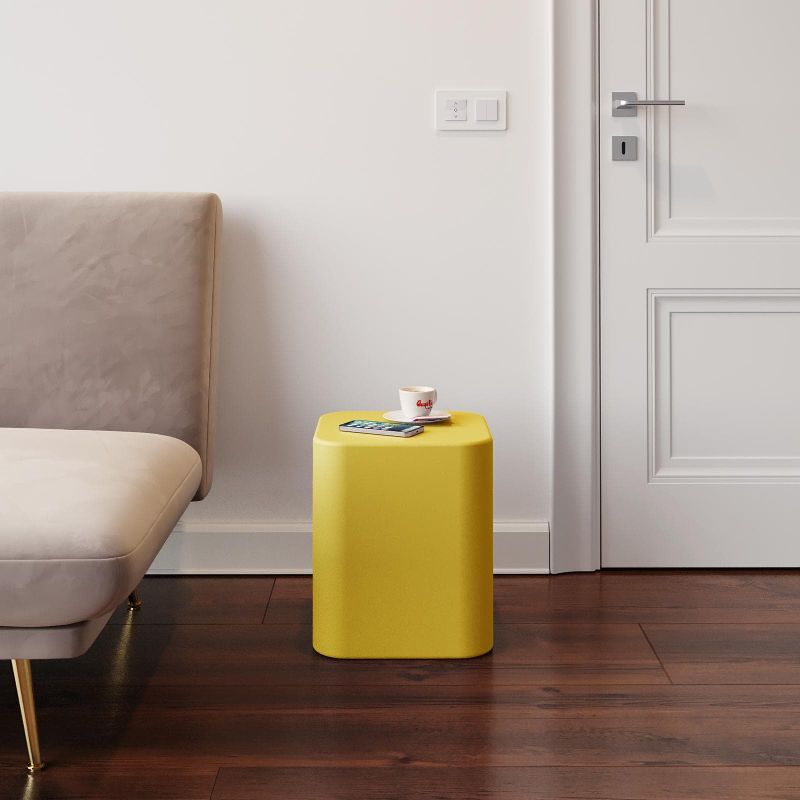 Espositore colonna 35 h cm in polietilene giallo - Katrine