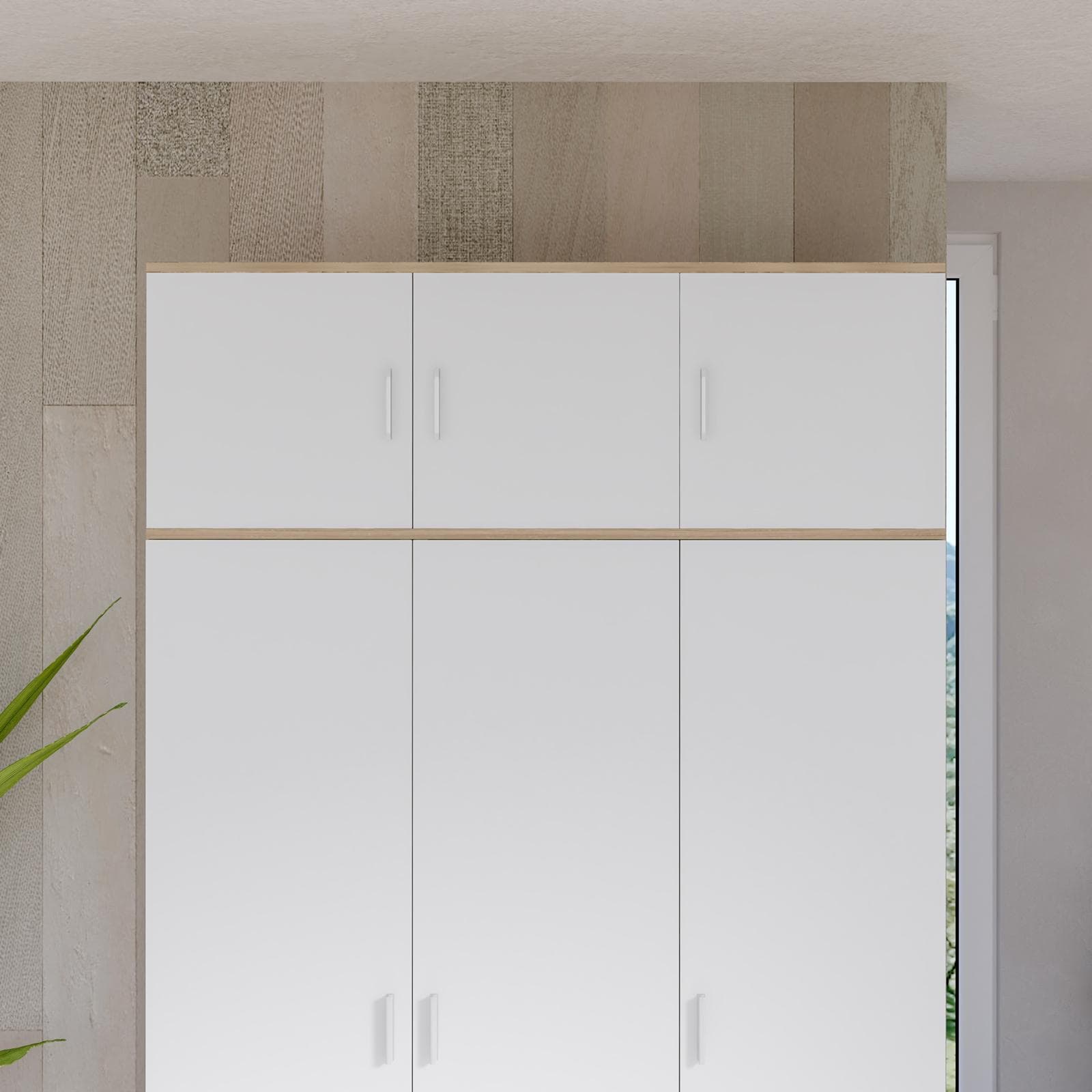 Estensione per armadio Axel 120x40h cm con 3 ante bianco e rovere