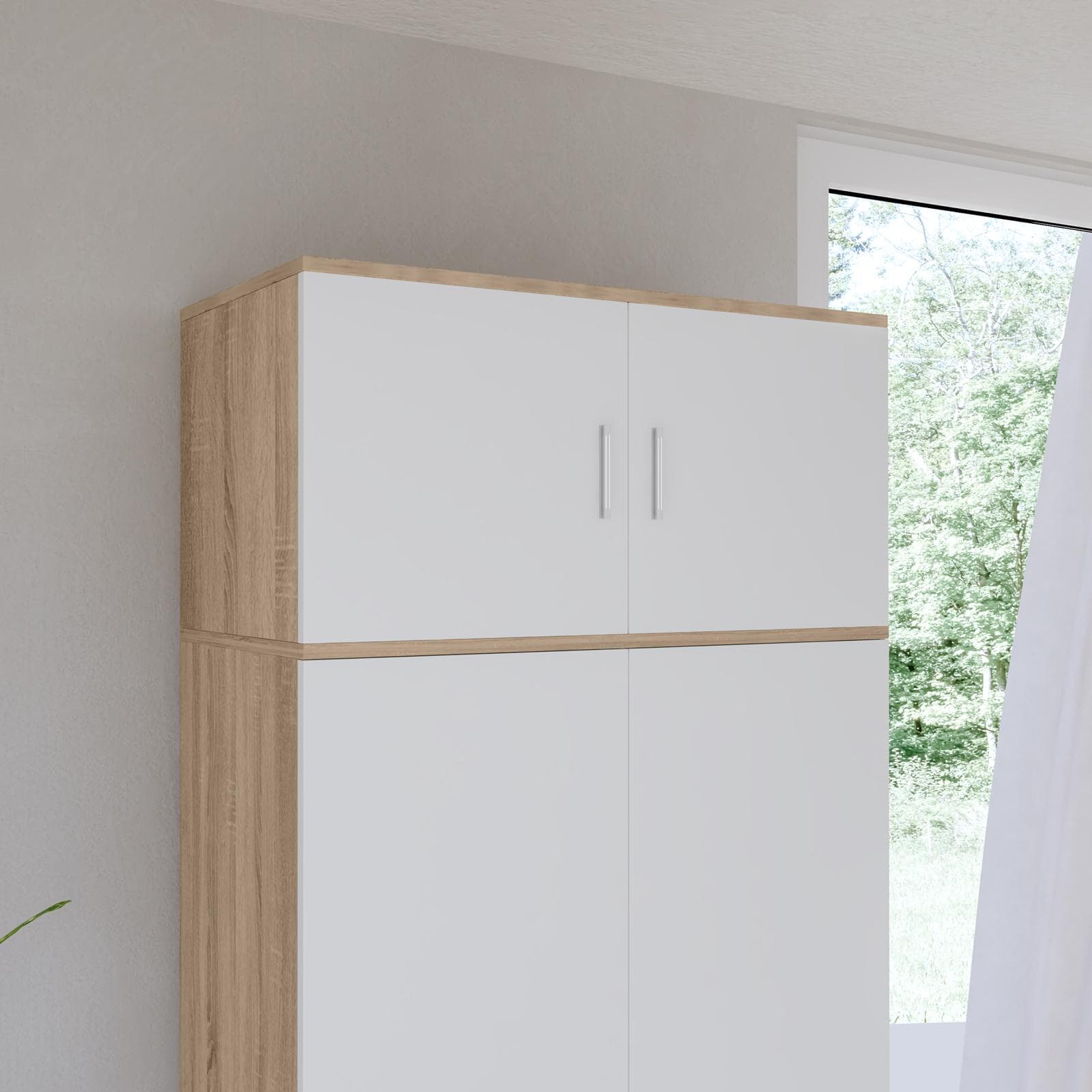 Estensione per armadio Axel 80x40h cm con 2 ante bianco e rovere