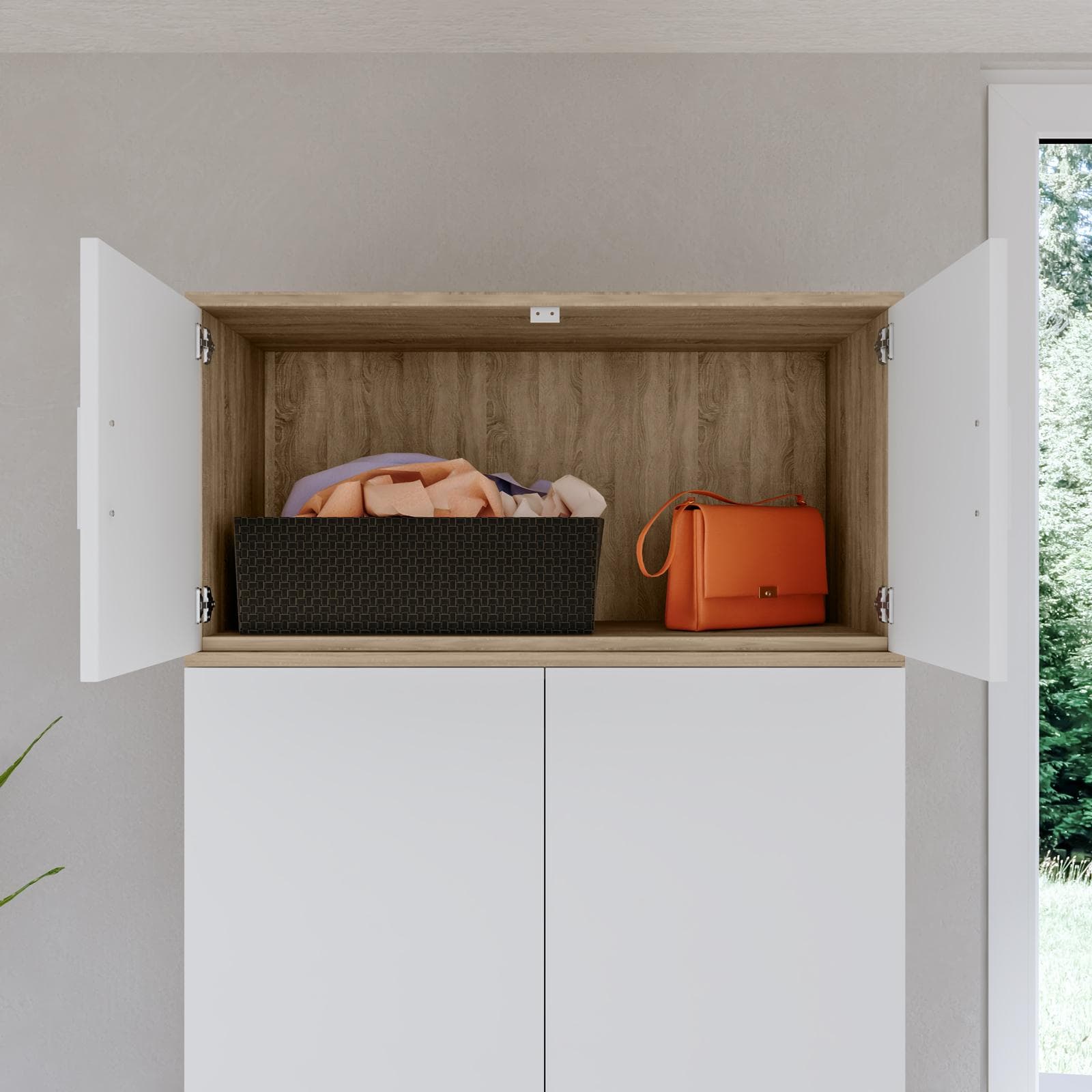 Estensione per armadio Axel 80x40h cm con 2 ante bianco e rovere
