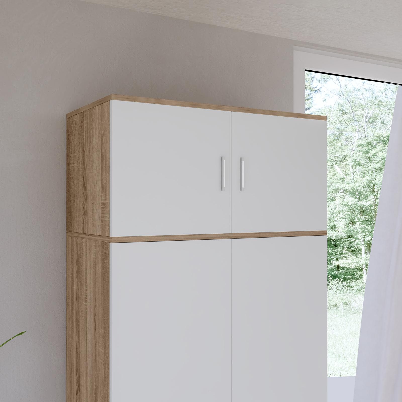 Estensione per armadio Axel 80x40h cm con 2 ante bianco frassino e rovere
