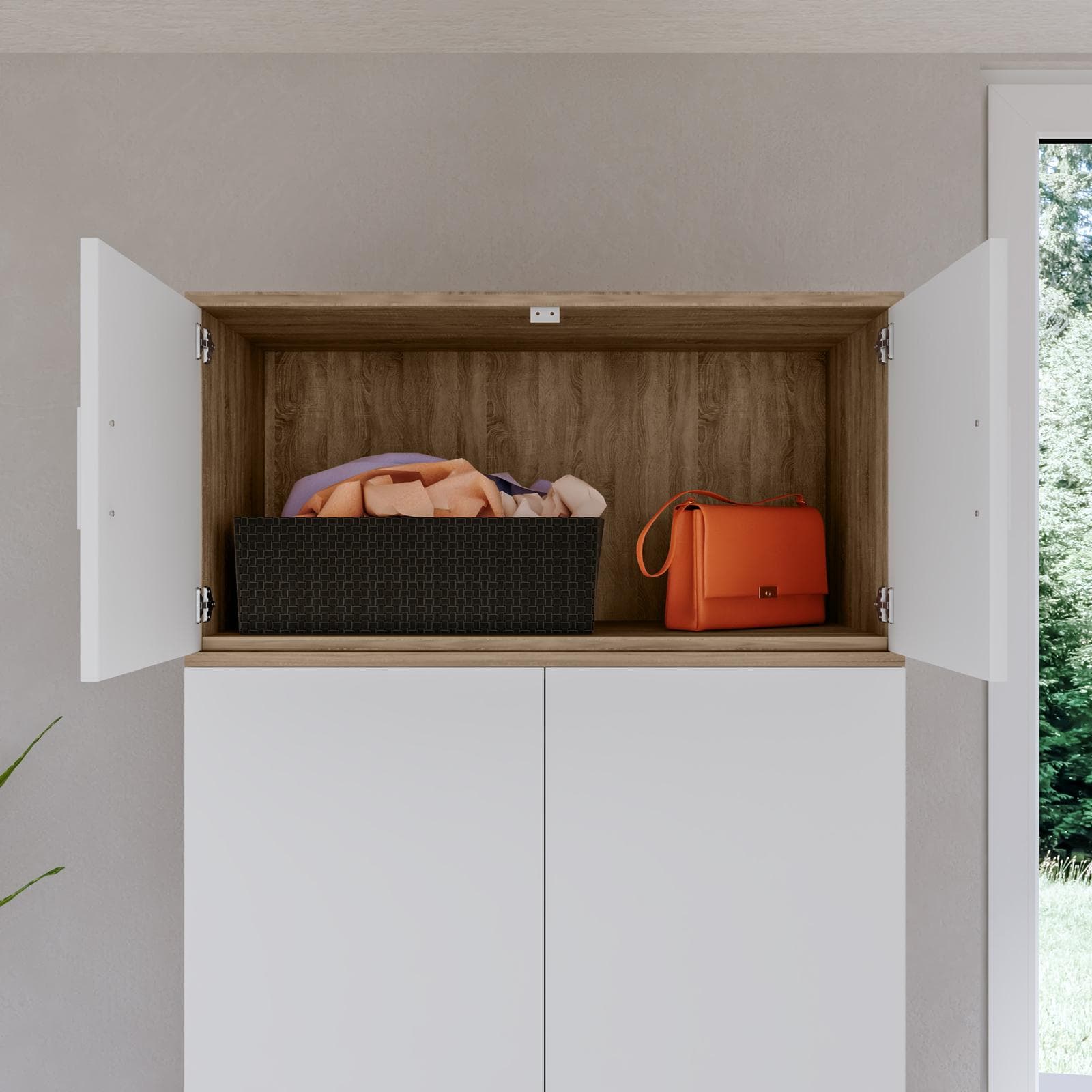 Estensione per armadio Axel 80x40h cm con 2 ante bianco frassino e rovere