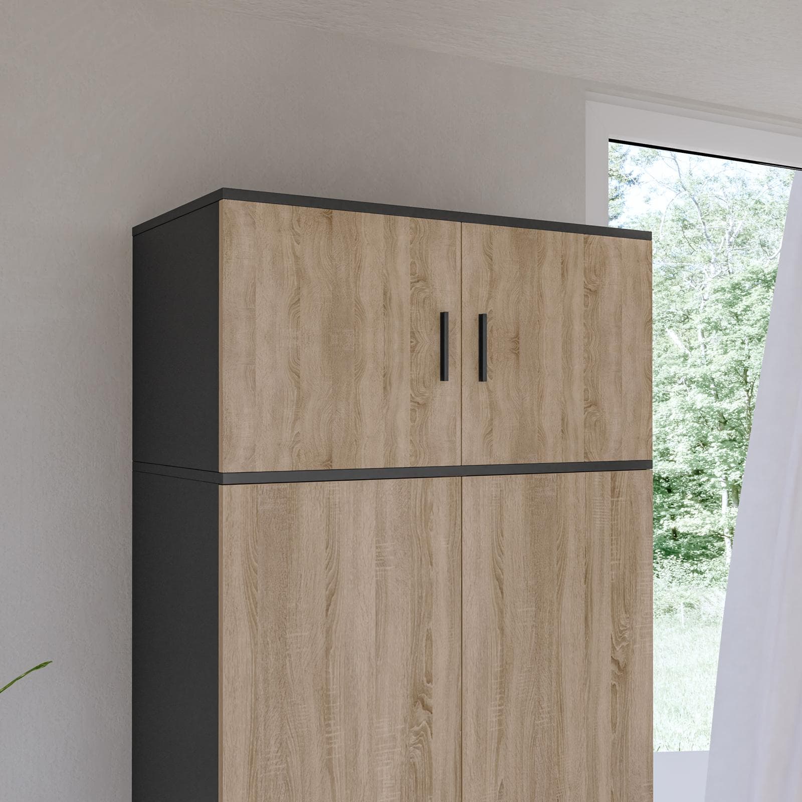 Estensione per armadio Axel 80x40h cm con 2 ante rovere e antracite