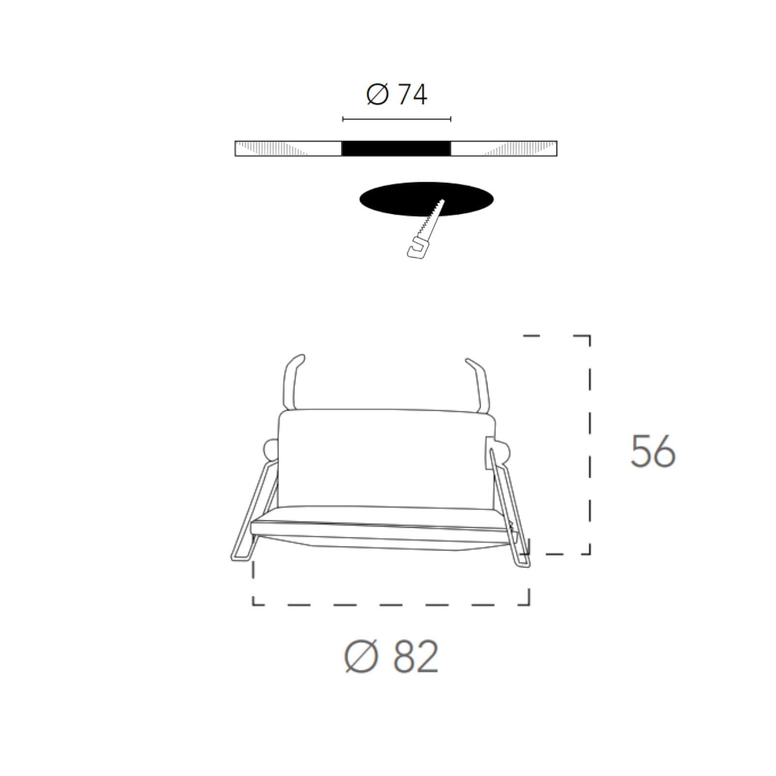 Faretto ad incasso Ø 8,2 cm in acciaio bianco
