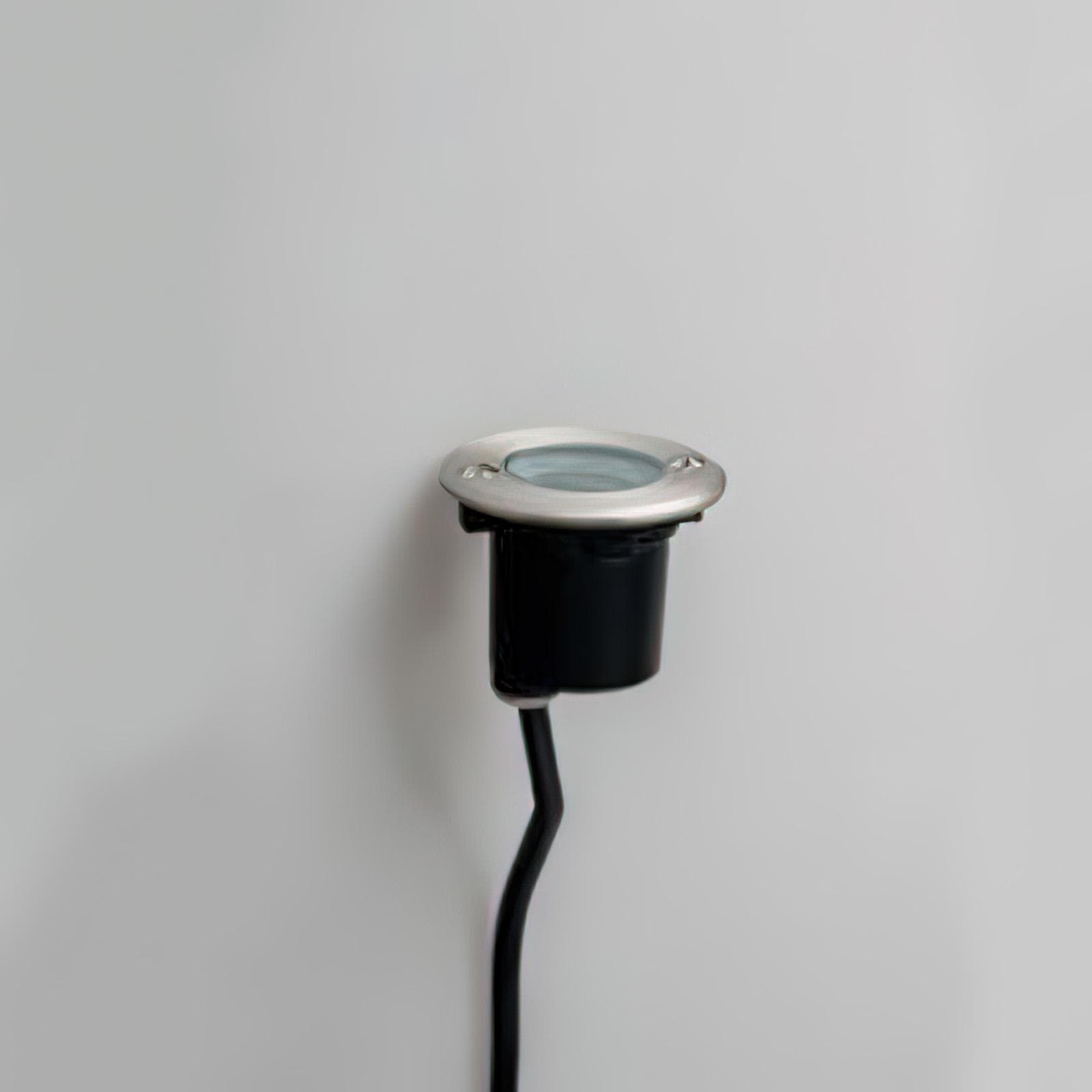 Faretto ad incasso a pavimento diametro 6,8 cm a luce calda in acciaio inox