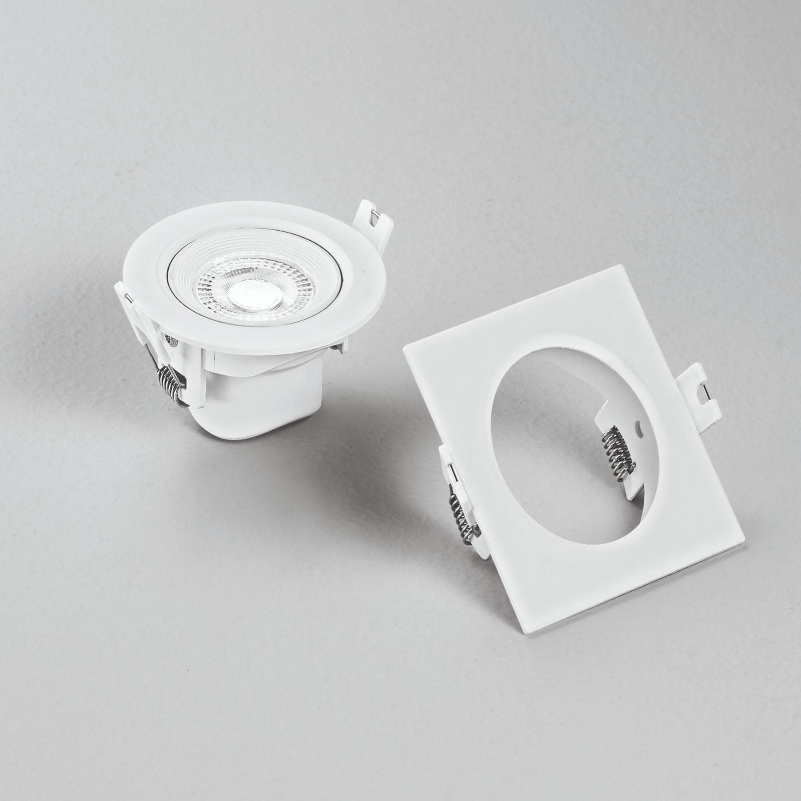 Faretto da incasso 11,7x11,7 cm in policarbonato bianco