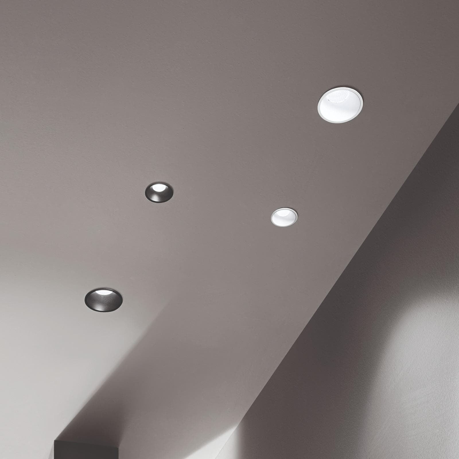 Faretto da incasso diametro 6,5 cm in alluminio antiriflesso bianco satinato