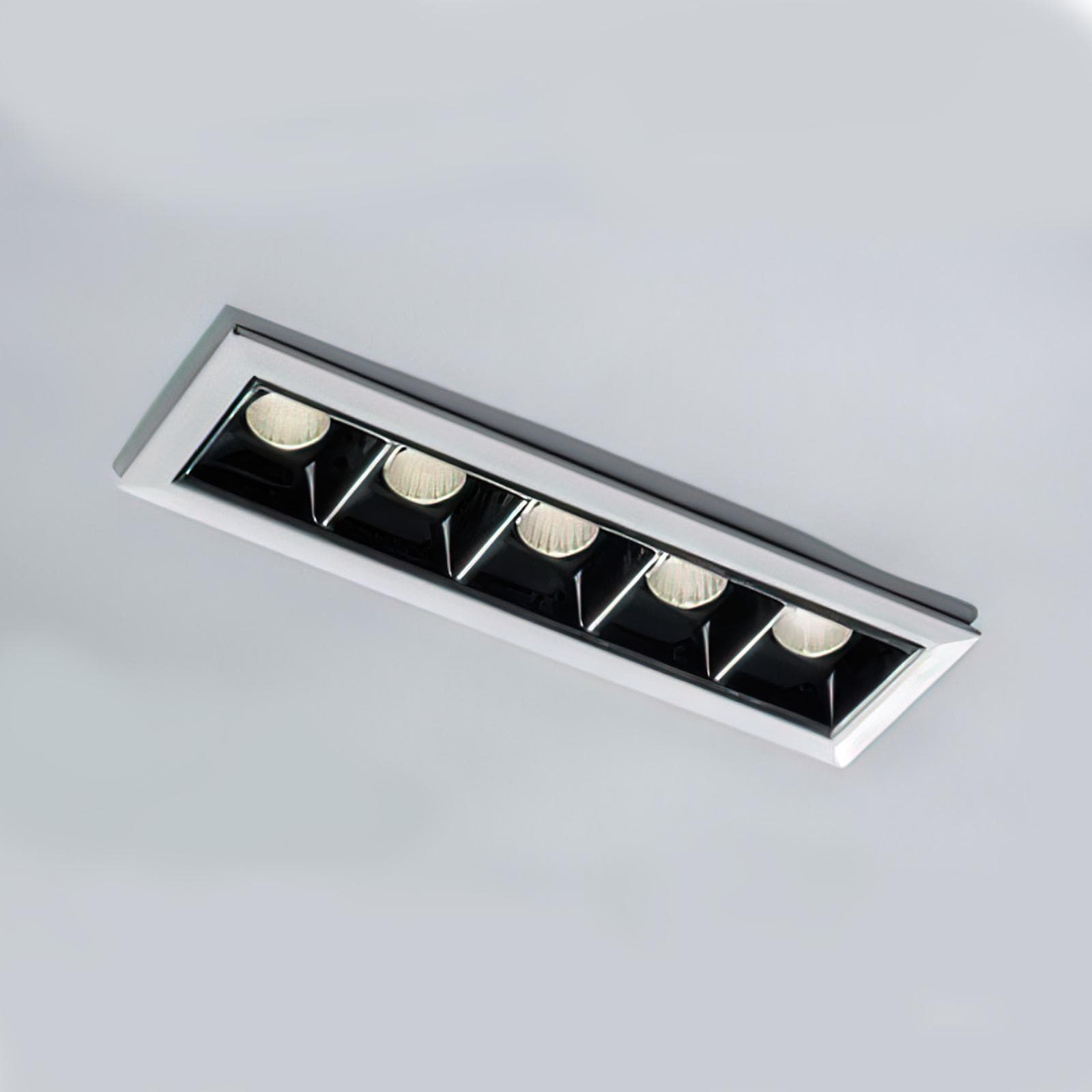 Faretto incasso lineare 14,7x4,5 cm in alluminio pressofuso nero e bianco