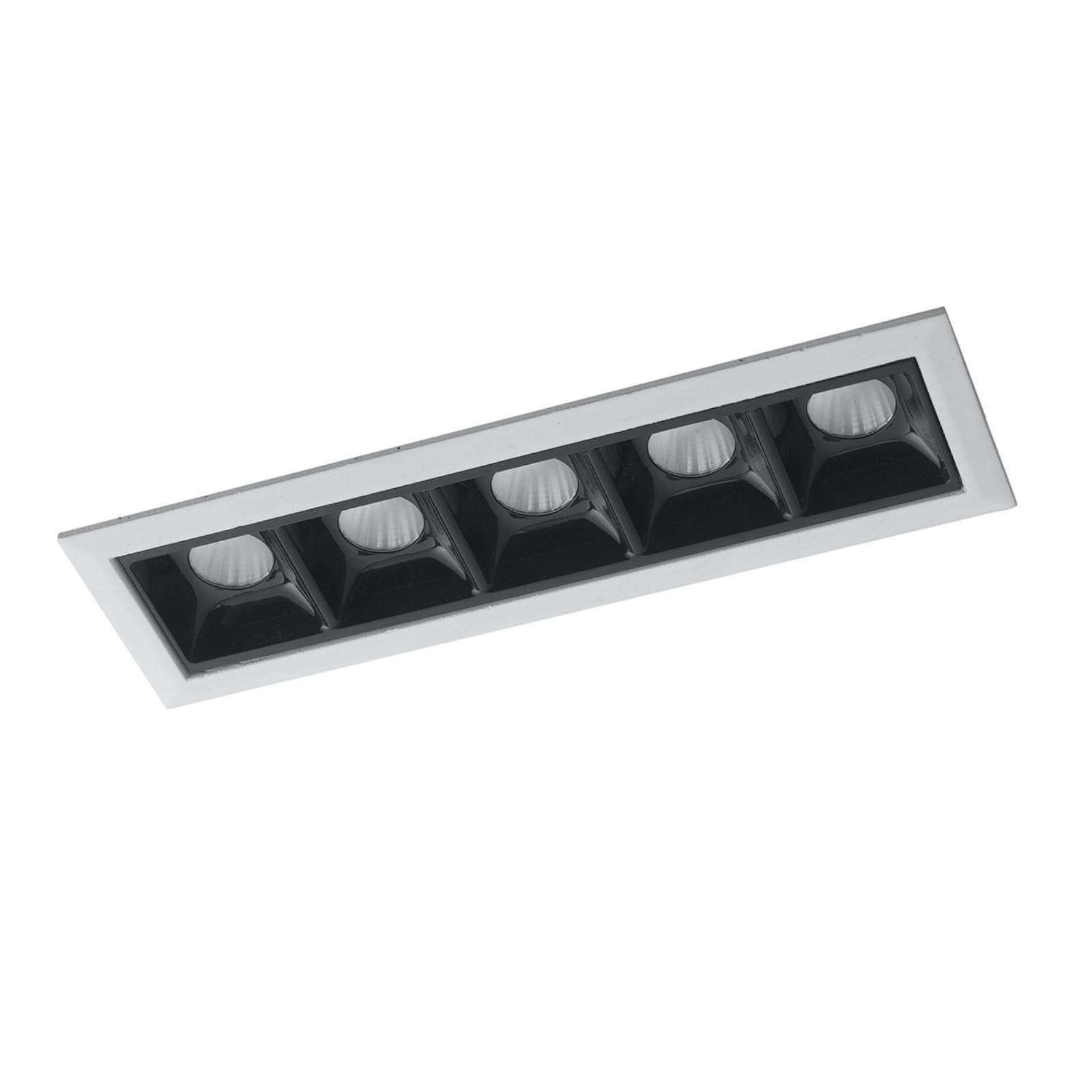 Faretto incasso lineare 14,7x4,5 cm in alluminio pressofuso nero e bianco