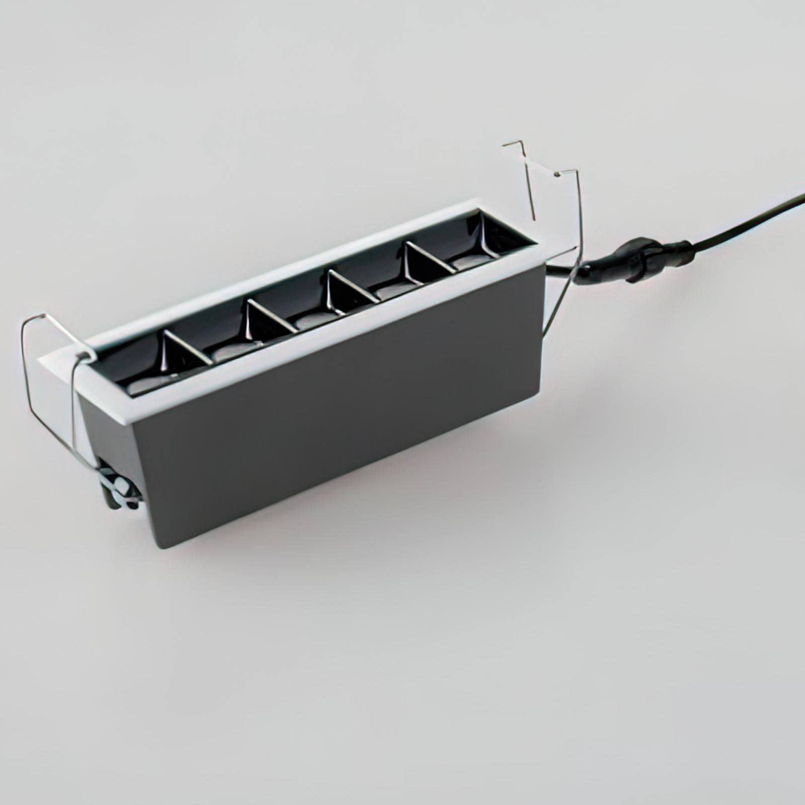 Faretto incasso lineare 14,7x4,5 cm in alluminio pressofuso nero e bianco