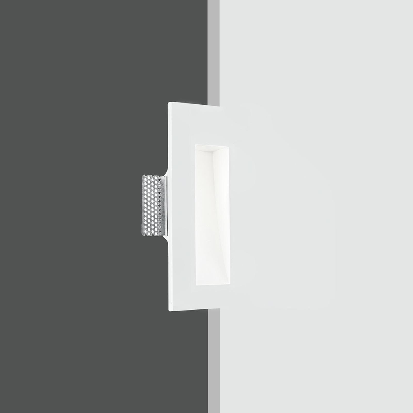 Faretto segnapasso ad incasso 11x24,5 cm in gesso bianco
