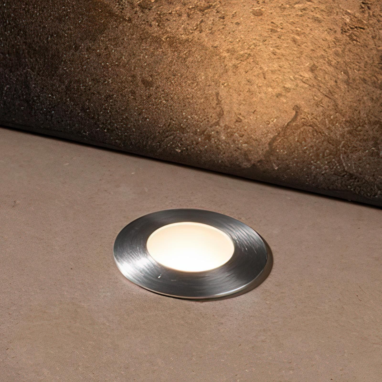 Faretto segnapasso ad incasso diametro 4 cm a luce naturale in alluminio nickel