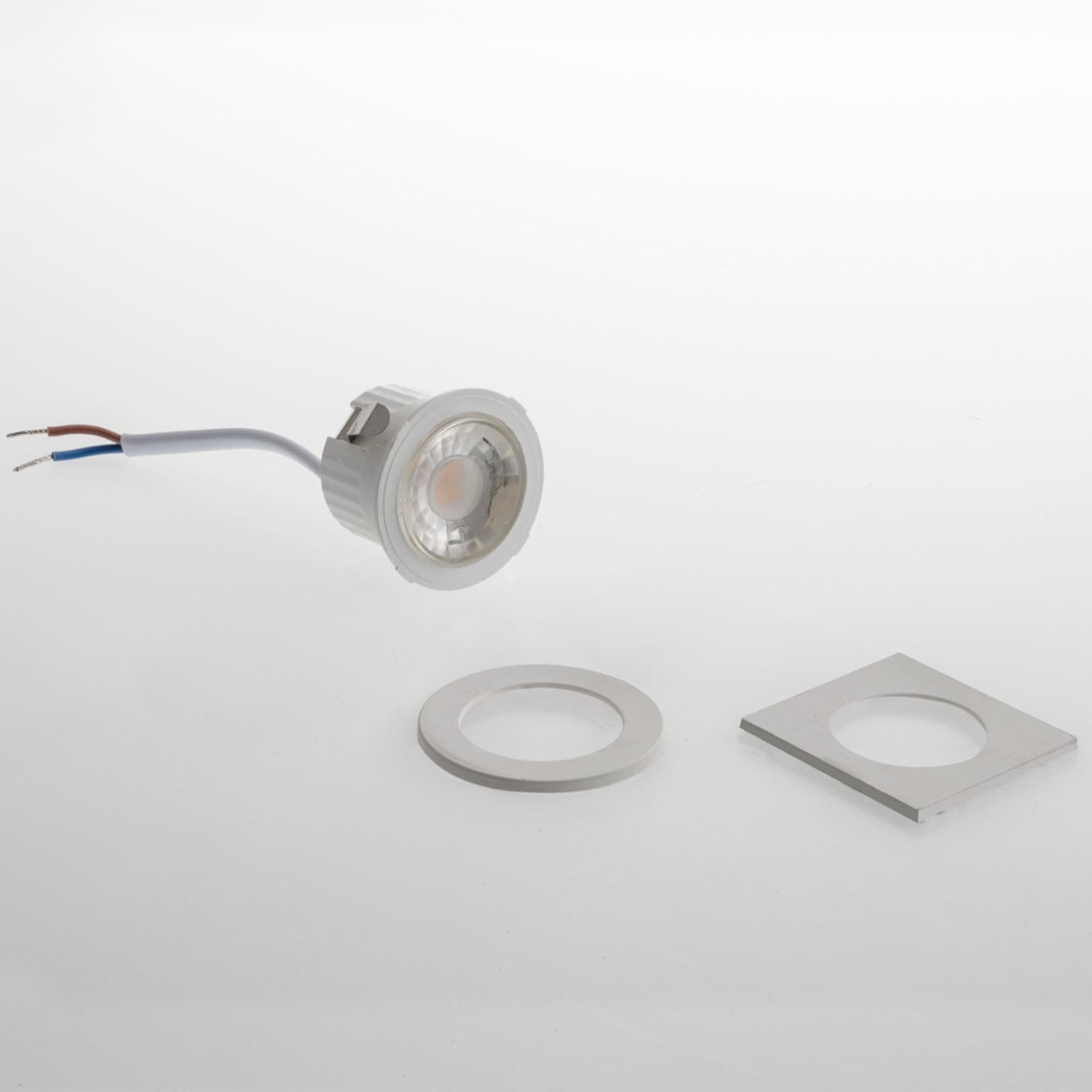 Faretto tondo a incasso 4,4 cm in policarbonato bianco con doppia ghiera