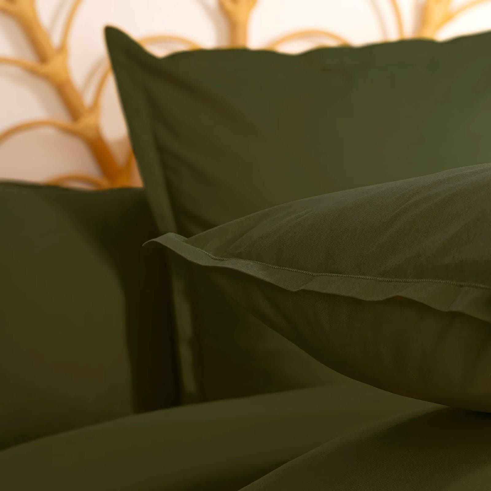 Federa per guanciale 63x63 cm in cotone verde scuro - Bellini