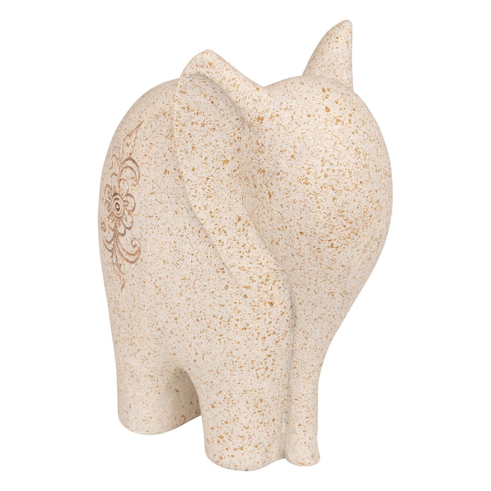 Figura decorativa 23h cm a forma di elefante in pietra beige