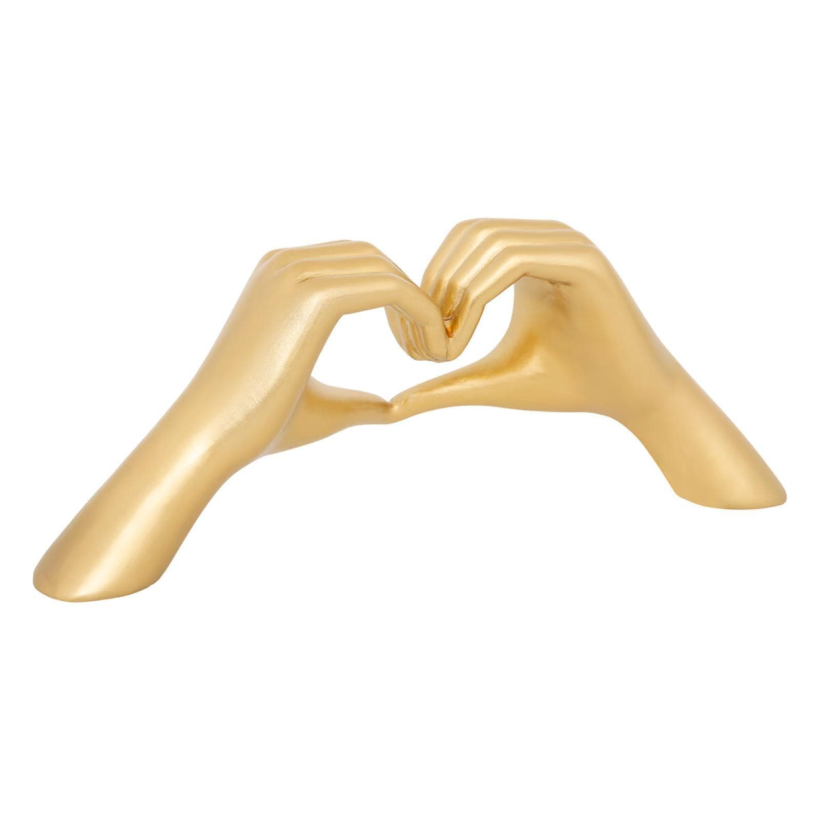 Figura decorativa 31x12h cm mani a forma di cuore oro