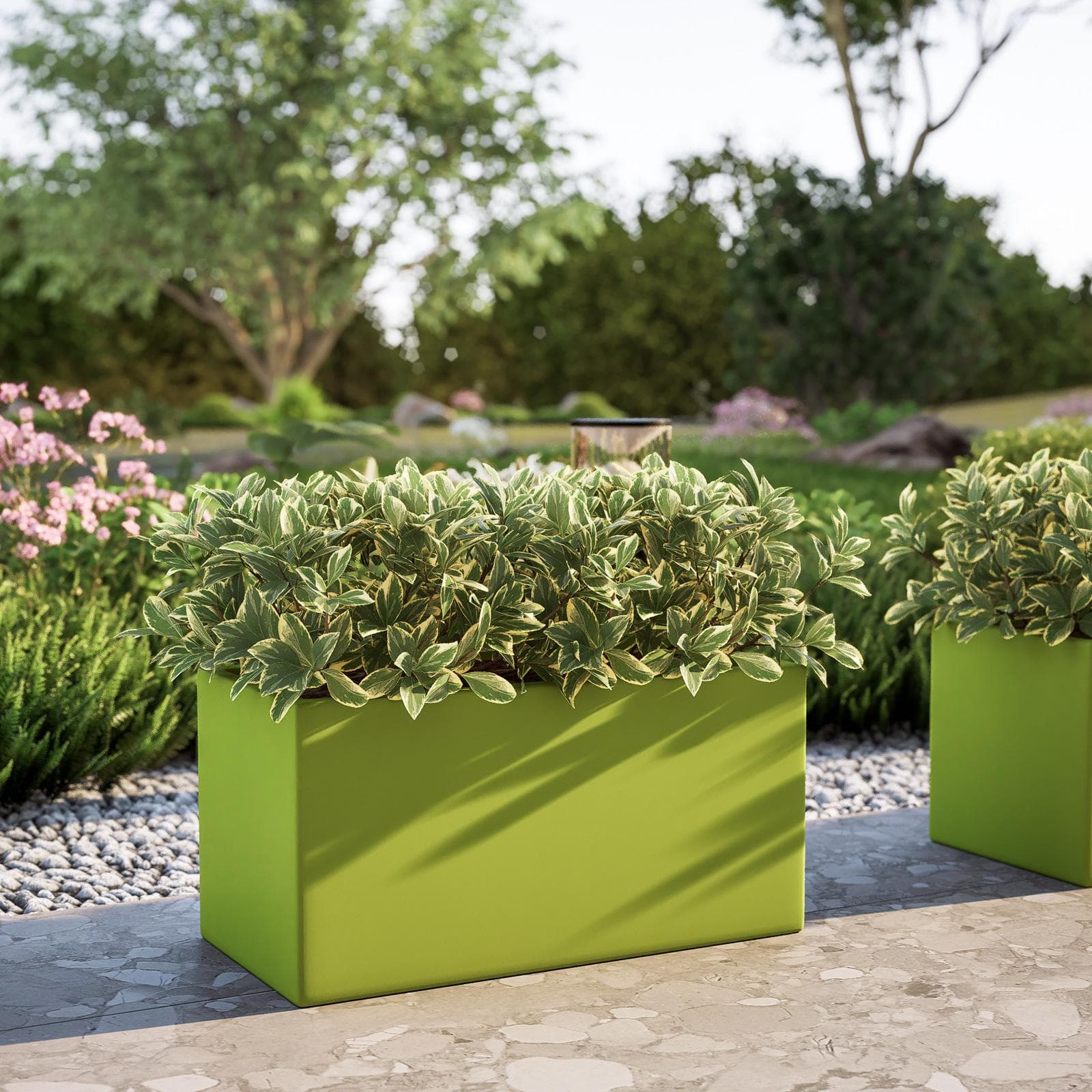 Vaso da esterno 60x30 h cm tutta capienza in polietilene verde kiwi - Melbourne