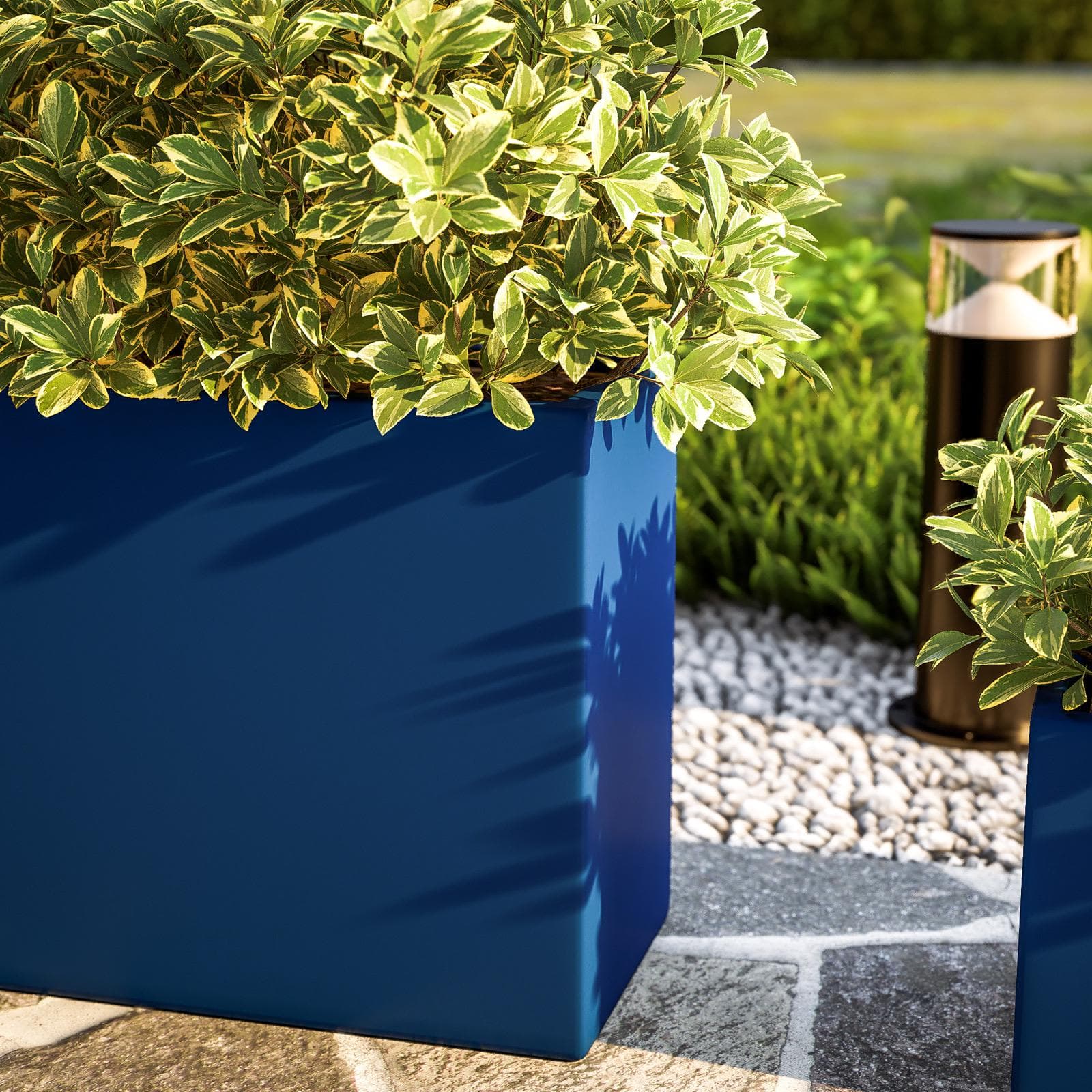 Vaso da esterno 80x50 h cm tutta capienza per esterni in polietilene blu - Melbourne