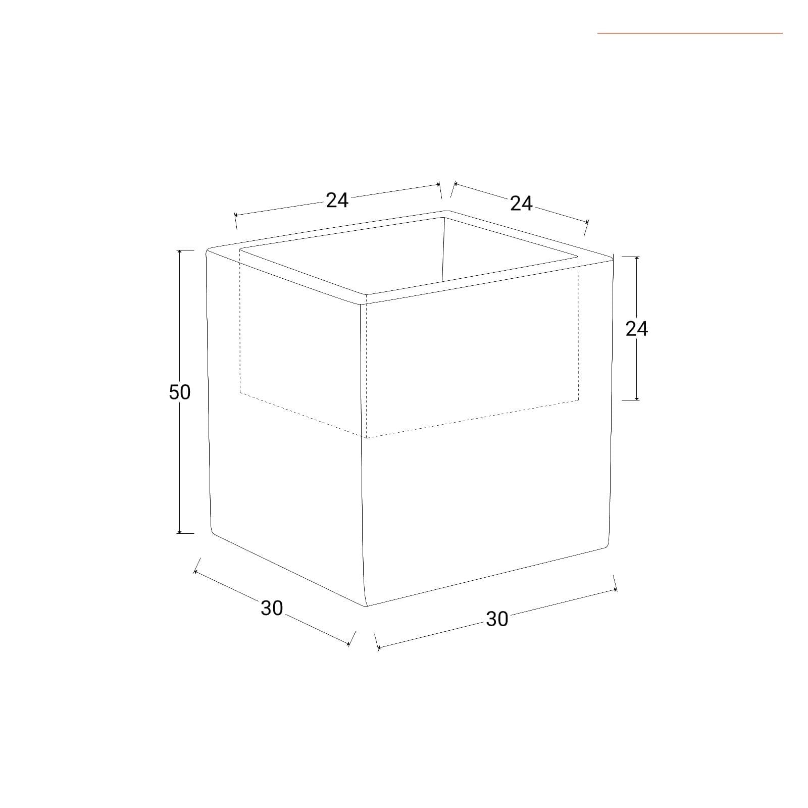 Portavaso da esterno quadrata 50 h in polietilene tortora - Melbourne