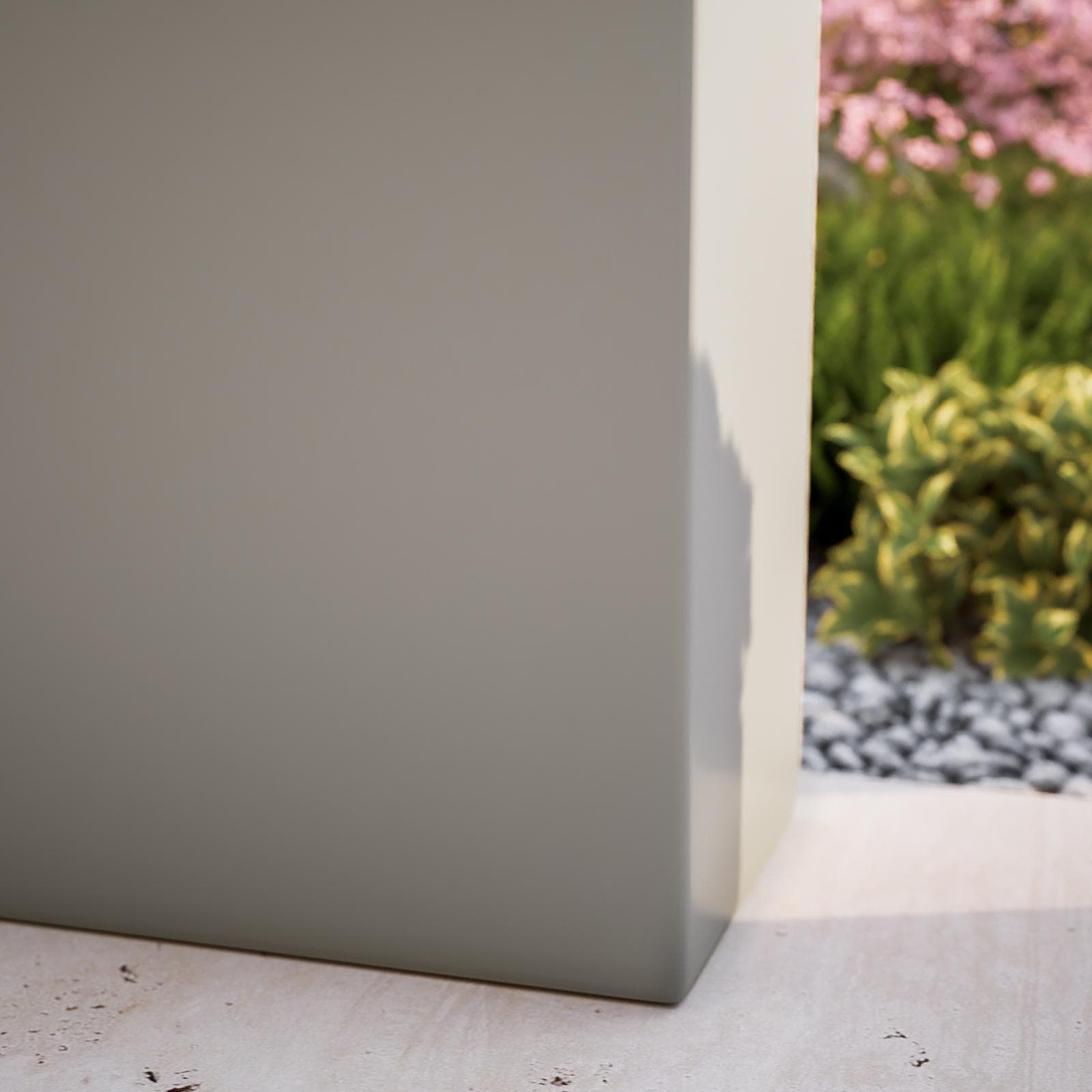 Portavaso da esterno rettangolare 80x50 h cm in polietilene tortora - Melbourne