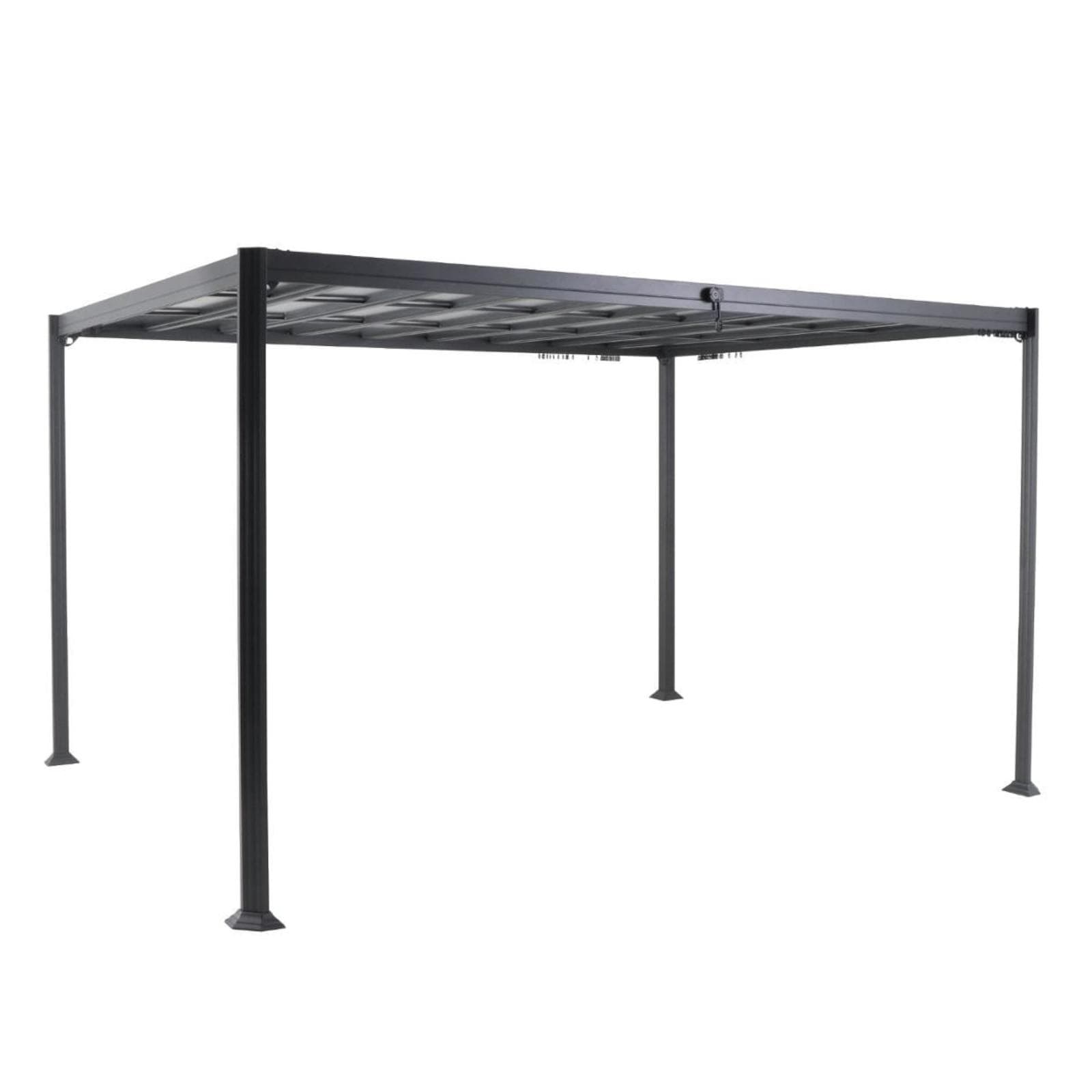 Gazebo con tetto a lamelle regolabili 3,8x3 m in alluminio antracite - Shine