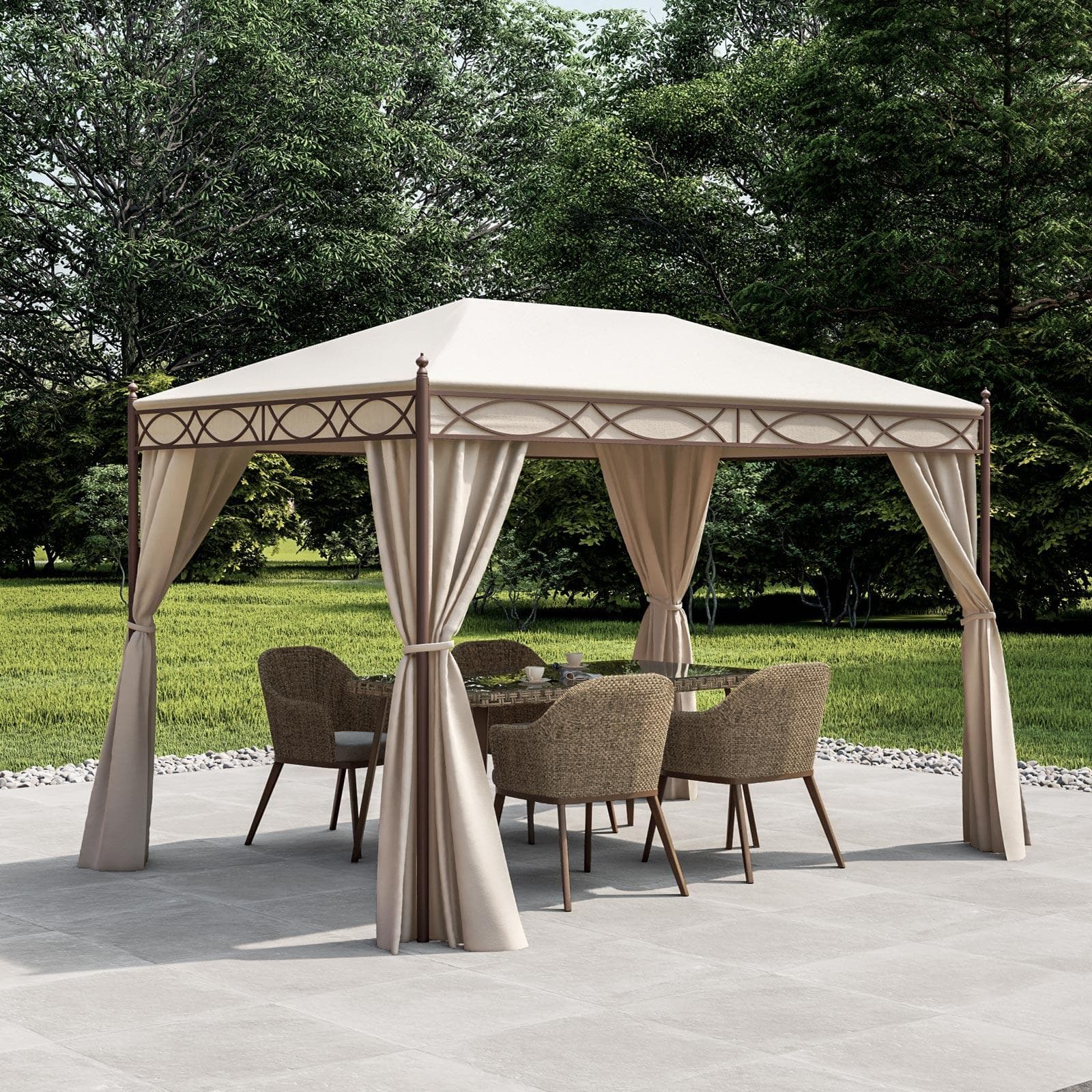 Gazebo 3x2 m con tende e zanzariere - Elite