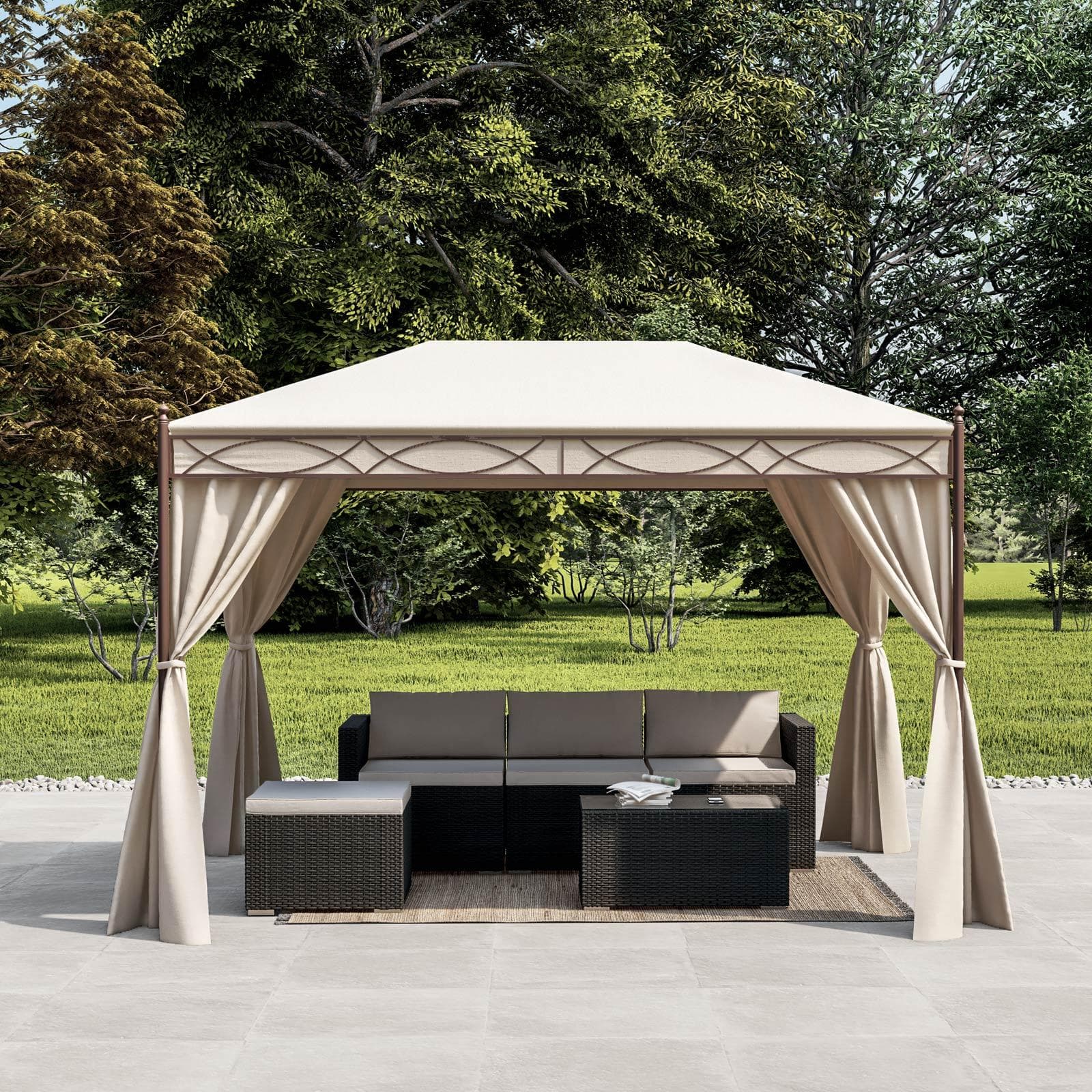 Gazebo 3x2 m con tende e zanzariere - Elite