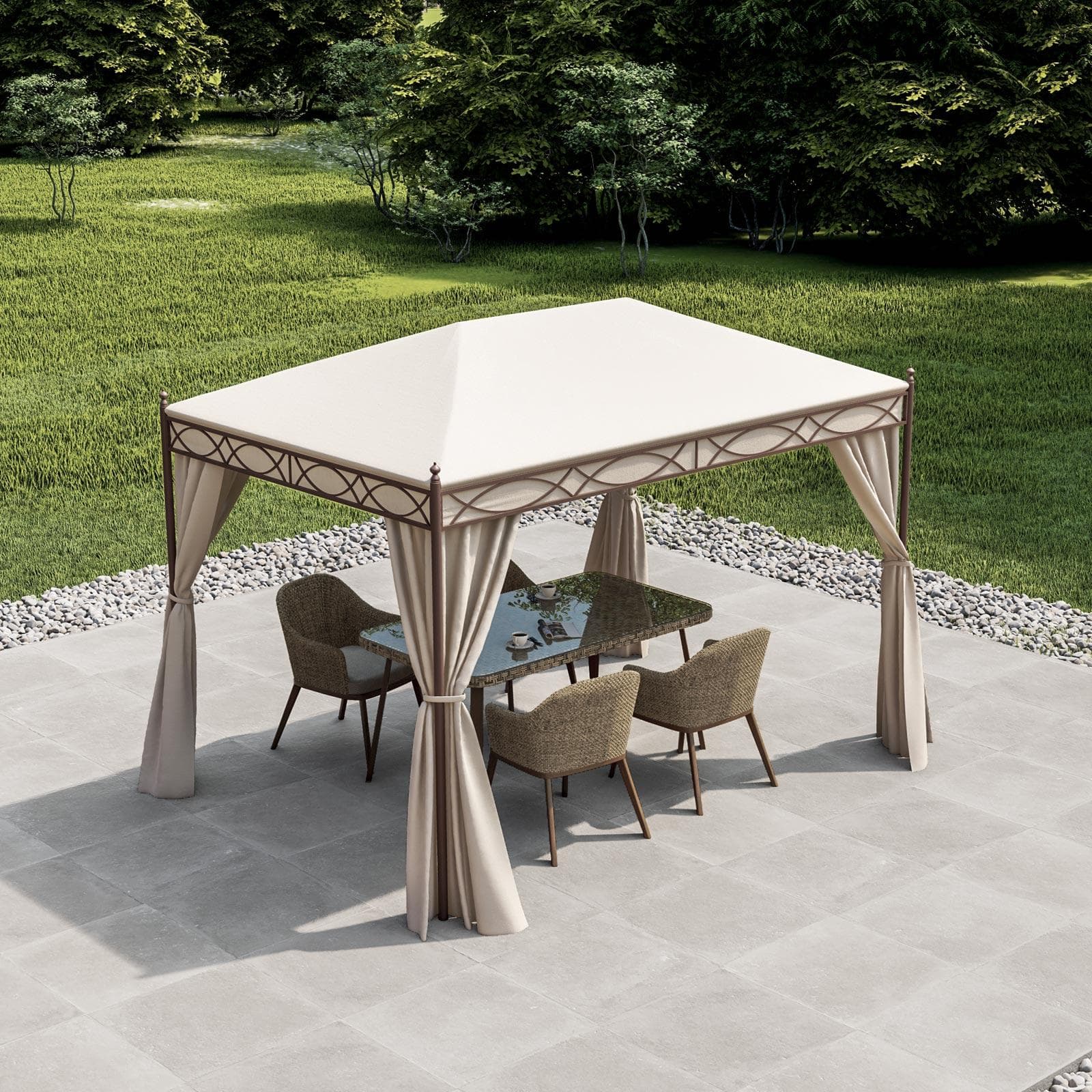 Gazebo 3x2 m con tende e zanzariere - Elite